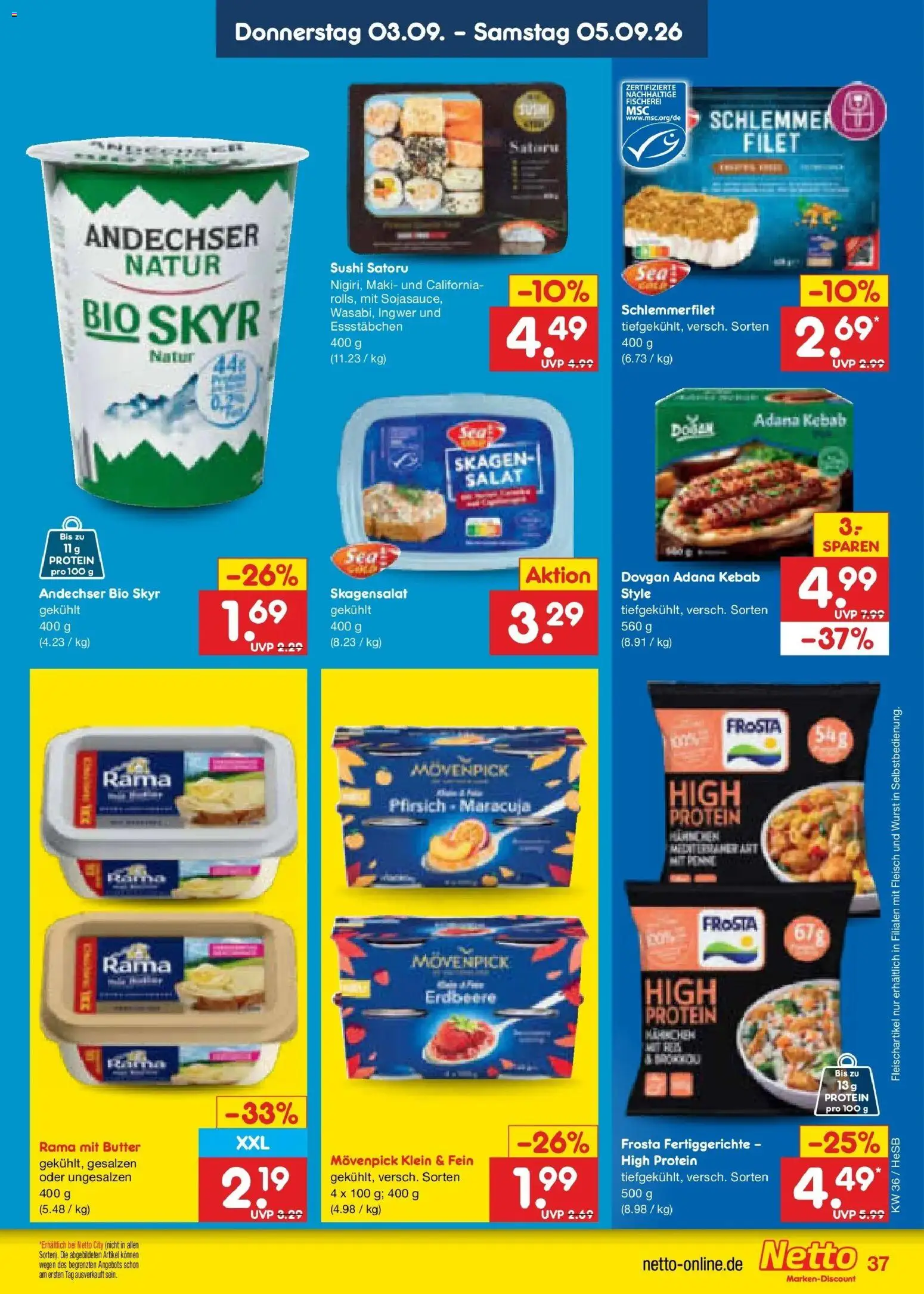 Netto Marken-Discount Prospekt Hamburg (ab 31.08.2026) » Angebote | Seite: 49 | Produkte: Rama, Butter, Frosta, Salat