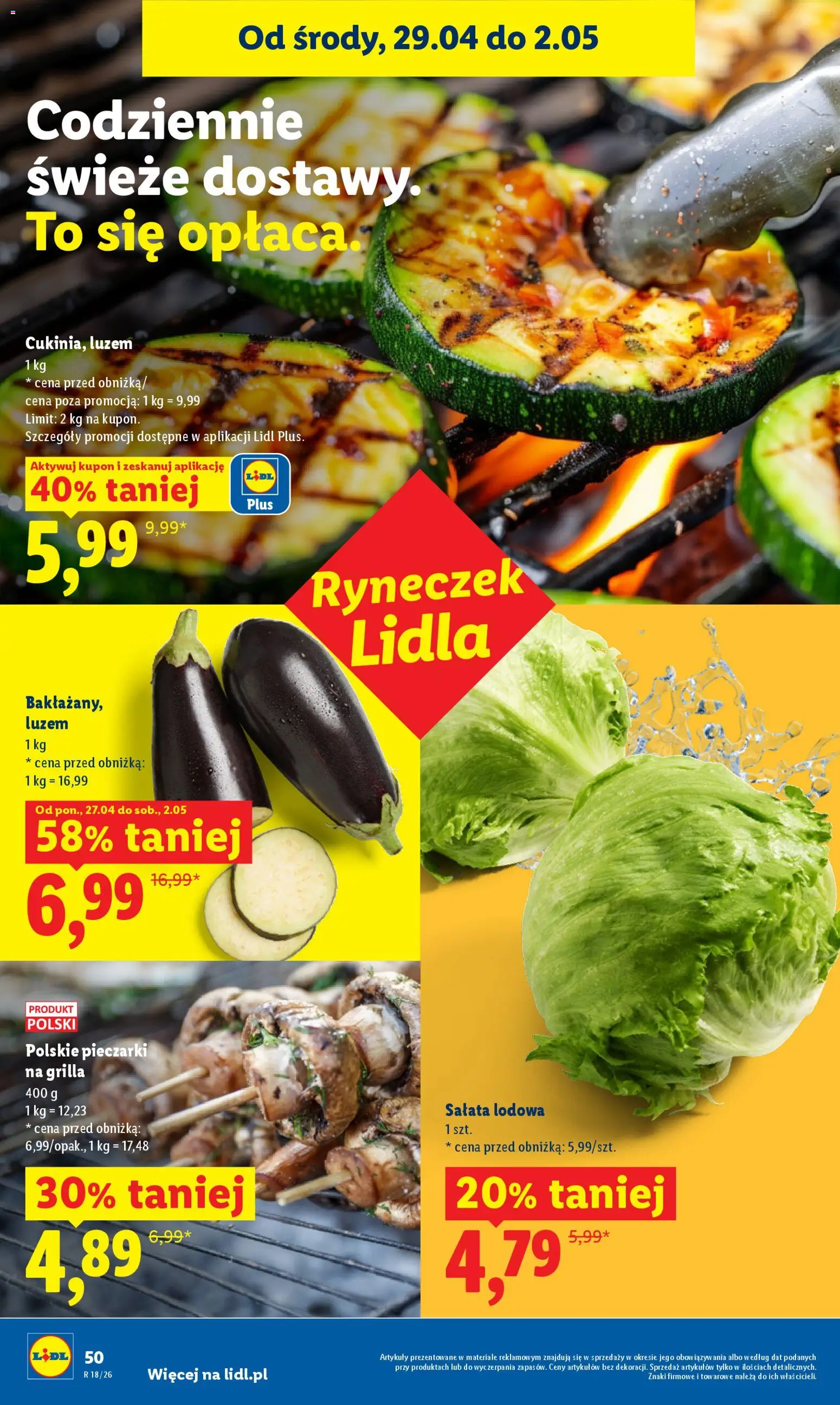 Lidl gazetka od 29.04.2026 | Strona: 50 | Produkty: Pieczarki