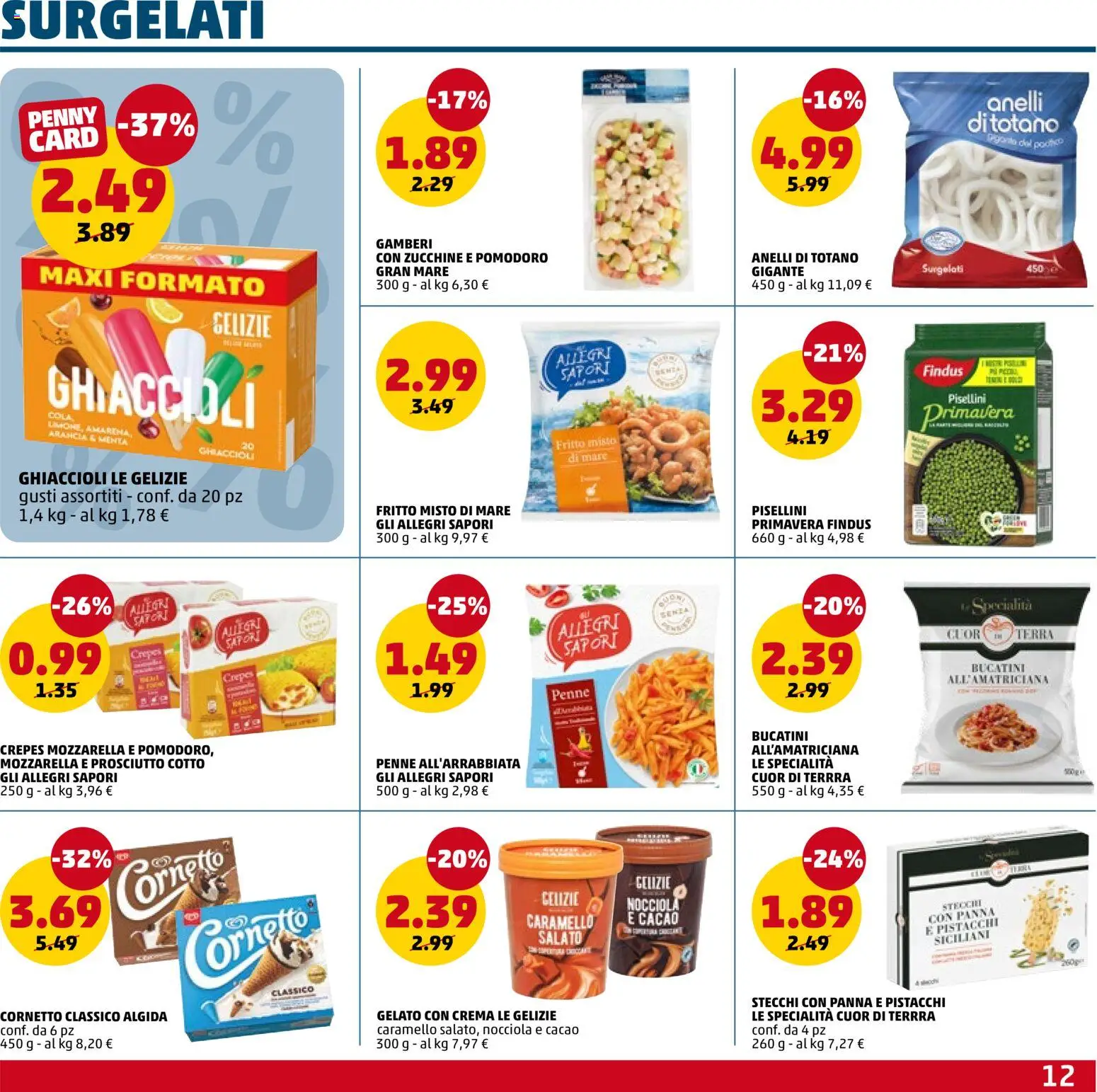 Volantino PENNY del 16/07/2026 | Pagina: 12 | Prodotti: Crema, Gamberi, Gelato, Calamari