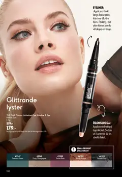 Oriflame erbjudanden 13/26 - Förhandsvisning av reklamblad från butik Oriflame aktuell från 16/09/2026 | Sida: 100 | Produkter: Eyeliner, Champagne
