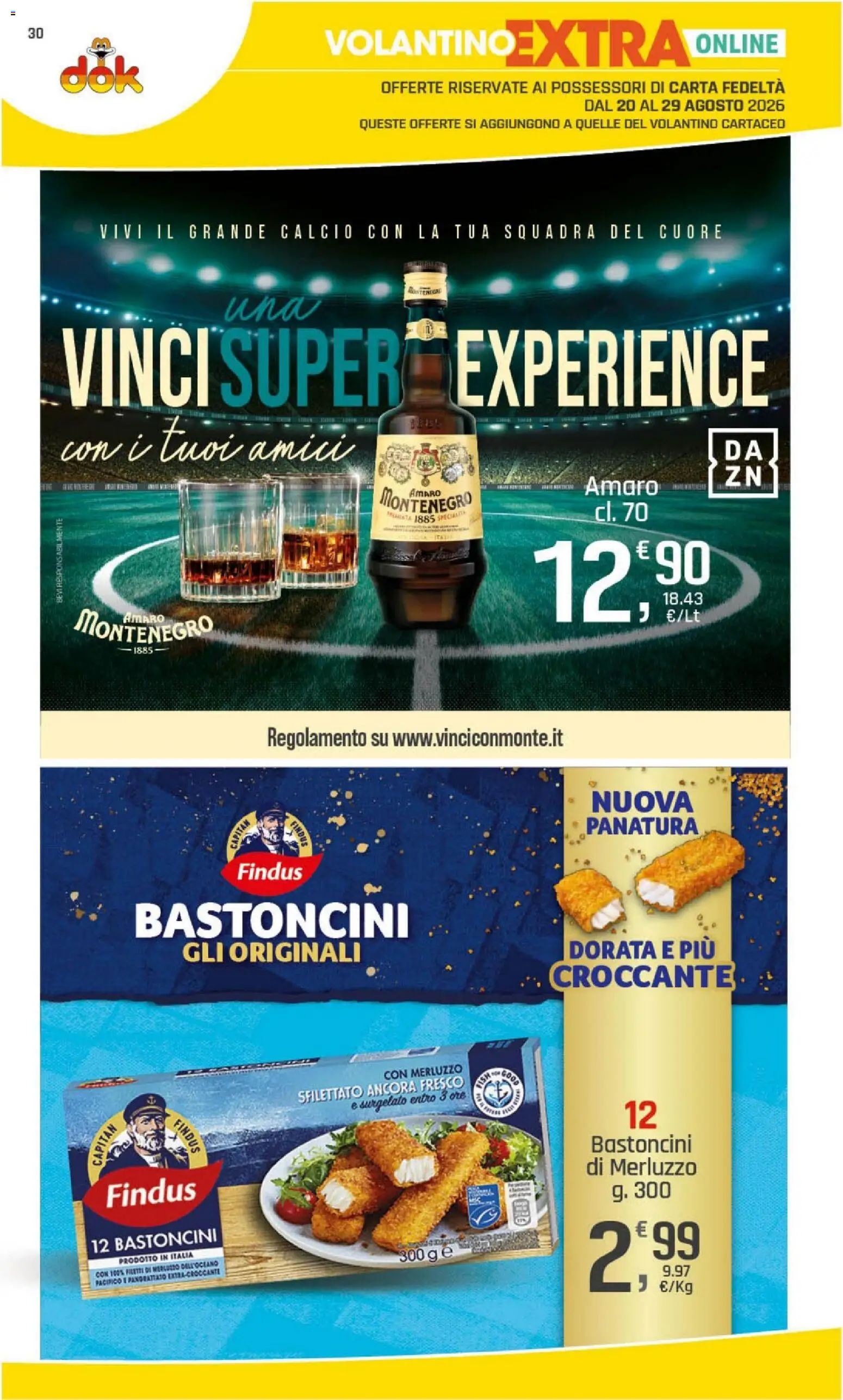 Volantino DOK del 20/08/2026 | Pagina: 30 | Prodotti: Merluzzo, Amaro