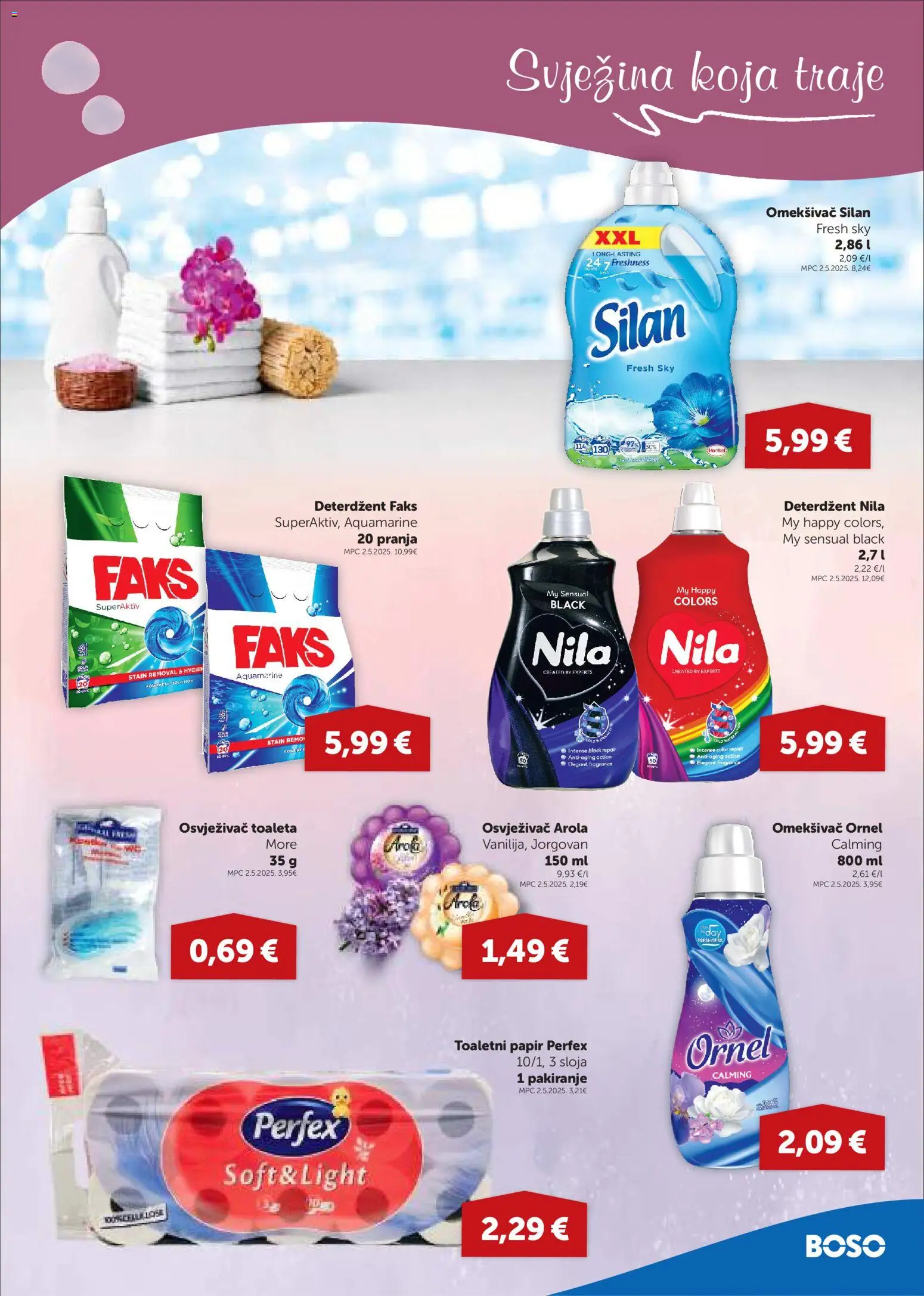 Boso katalog | vrijedi od 18.06.2026 | Stranica: 13 | Proizvodi: Faks, Omekšivač, Toaletni papir, Nila