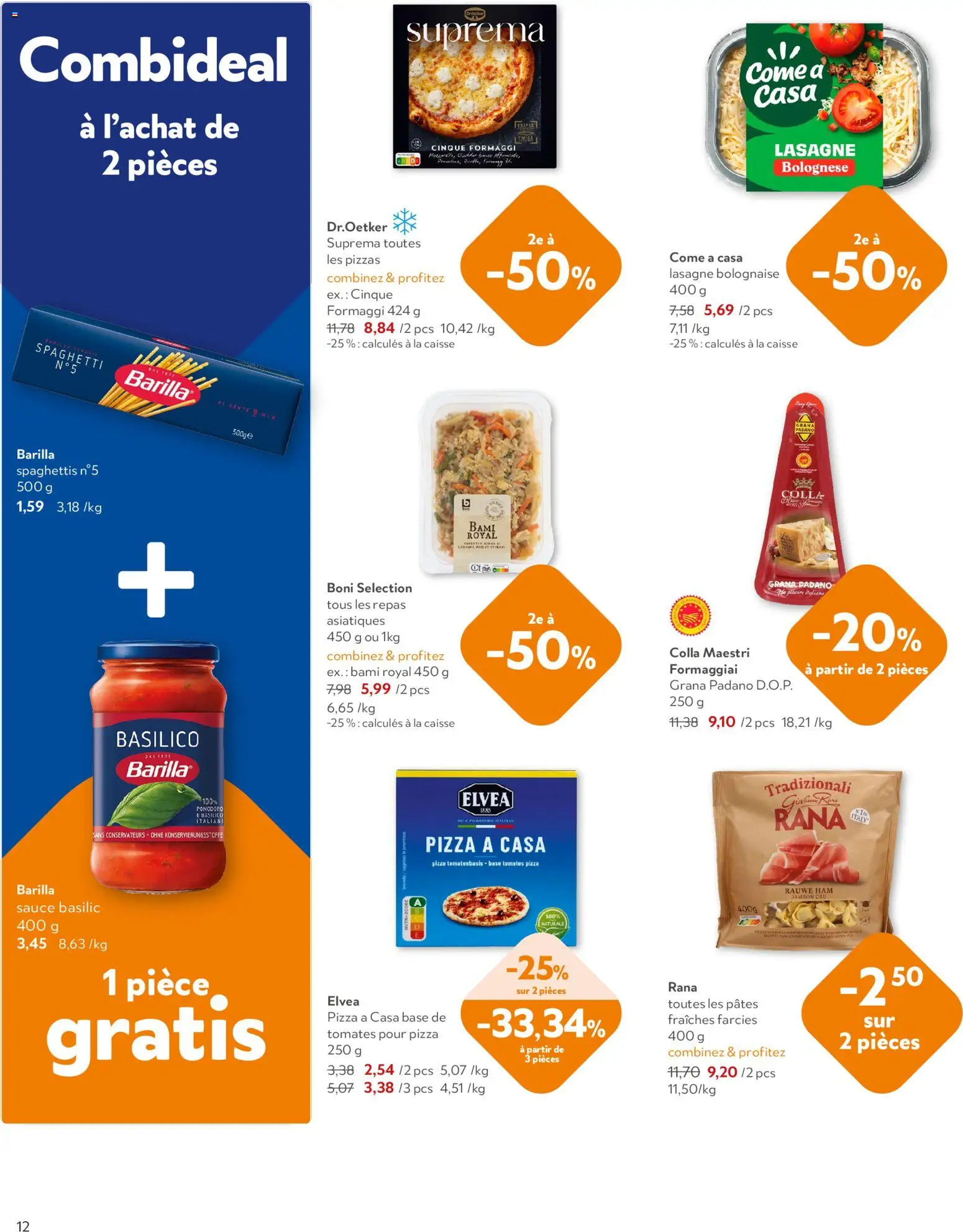 {H1} | Pagina: 12 | Producten: Pizza, Grana Padano, La, Barilla