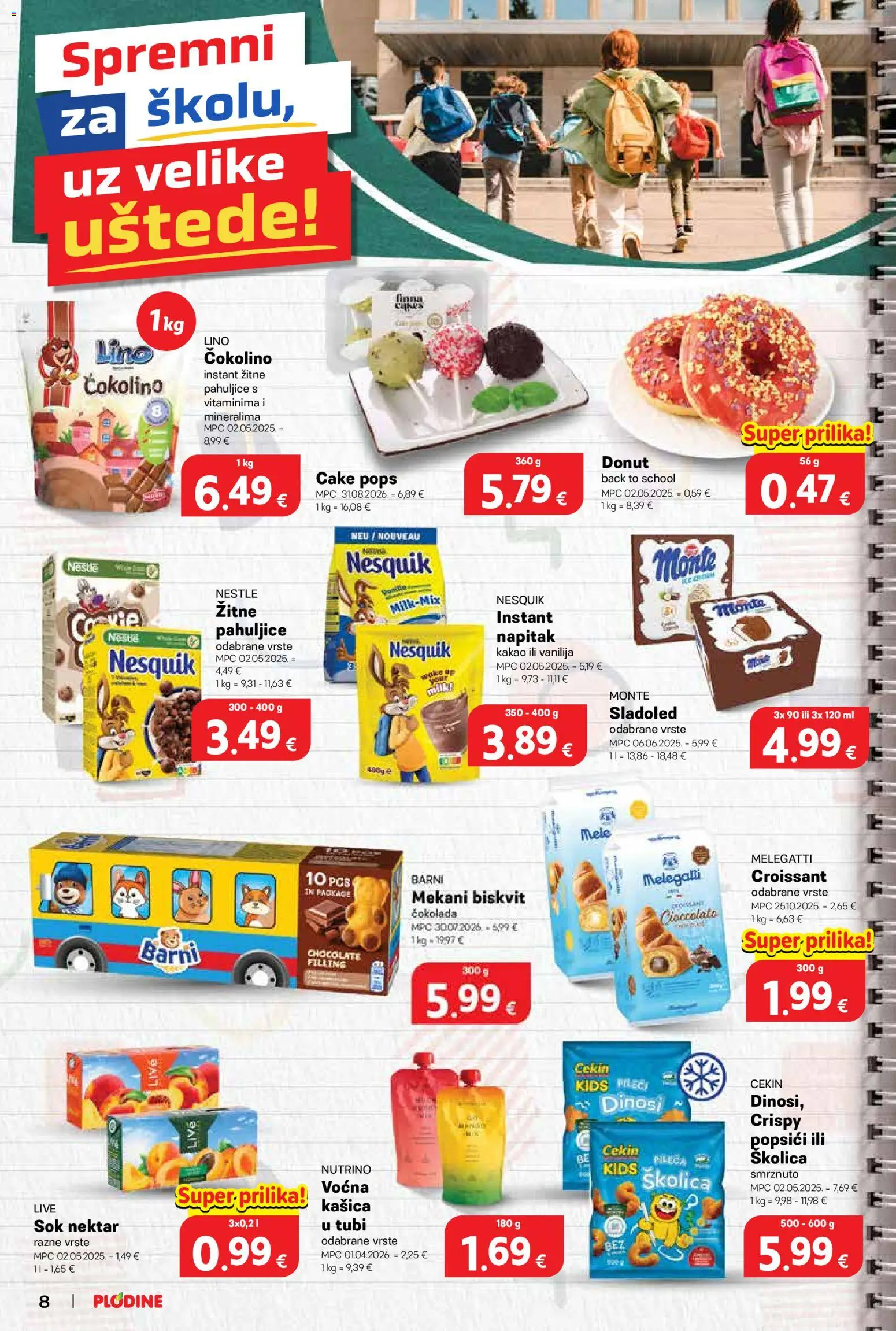 Plodine katalog | vrijedi od 02.09.2026 | Stranica: 8 | Proizvodi: Sok, Nektar, Napitak, Lino