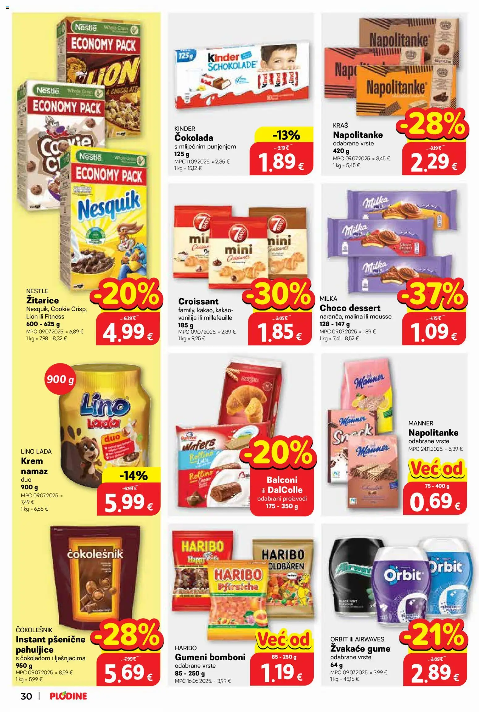Plodine katalog | vrijedi od 06.05.2026 | Stranica: 30 | Proizvodi: Žvakaće gume, Lino Lada, Kakao, Namaz