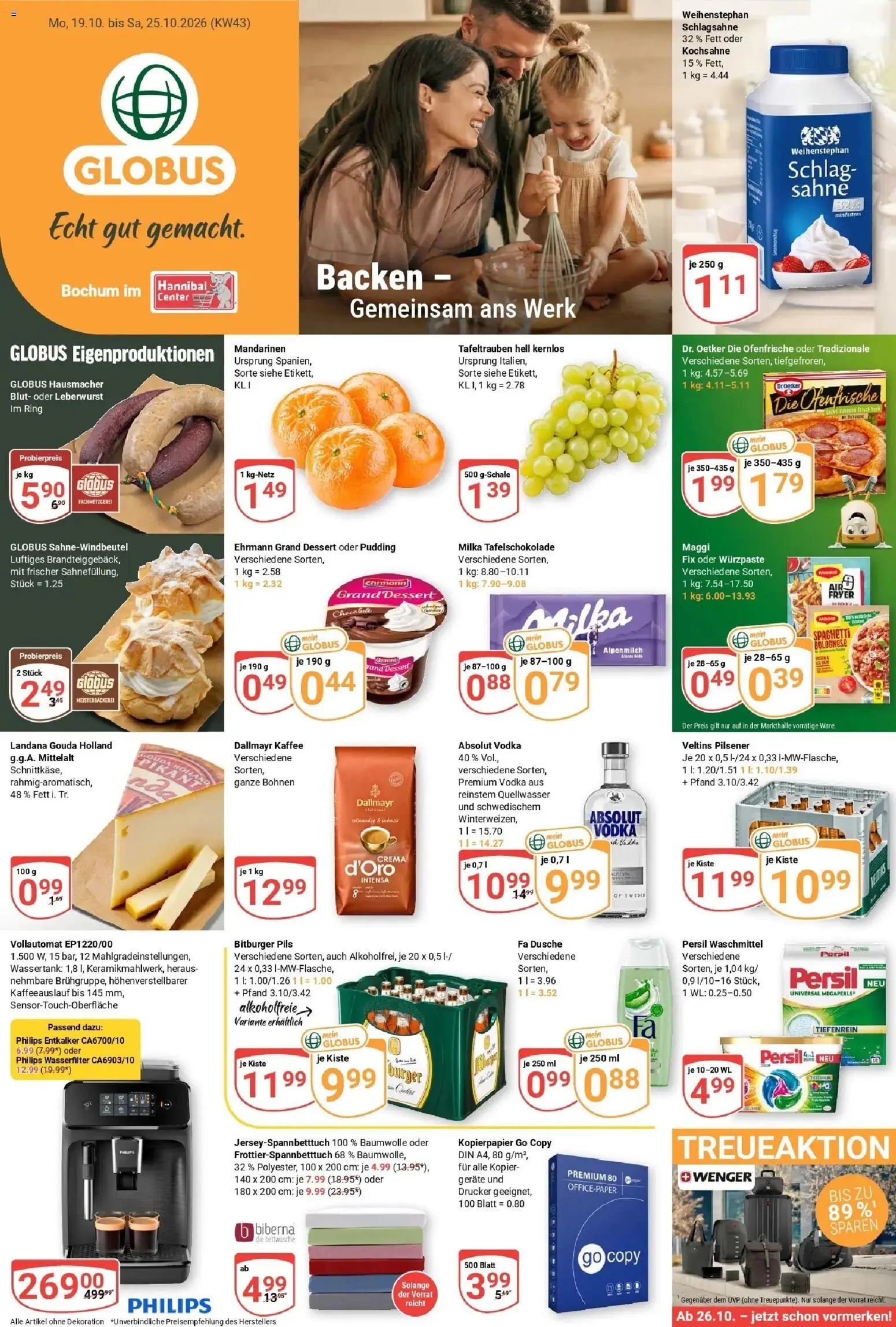 Globus Prospekt Bochum-Riemke (ab 19.10.2026) » Angebote online | Seite: 1 | Produkte: Bitburger, Dusche, Pils, Burger