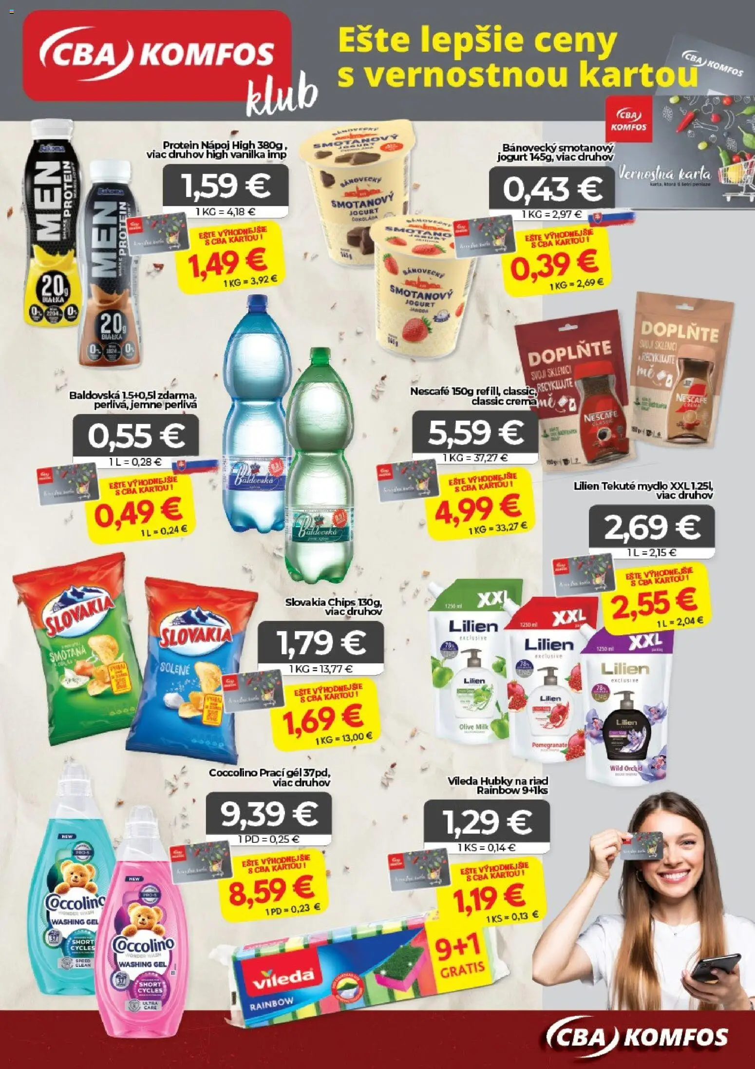 Nové CBA Komfos akcie – leták je platný od 22.05.2026 | Strana: 15 | Produkty: Smotana, Mydlo, Coccolino, Baldovská
