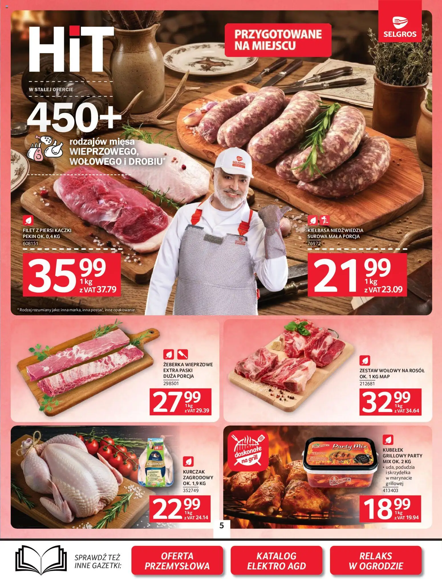 Selgros cash&carry gazetka od 07.05.2026 | Strona: 5 | Produkty: Kiełbasa, Kurczak, Piersi, Grill