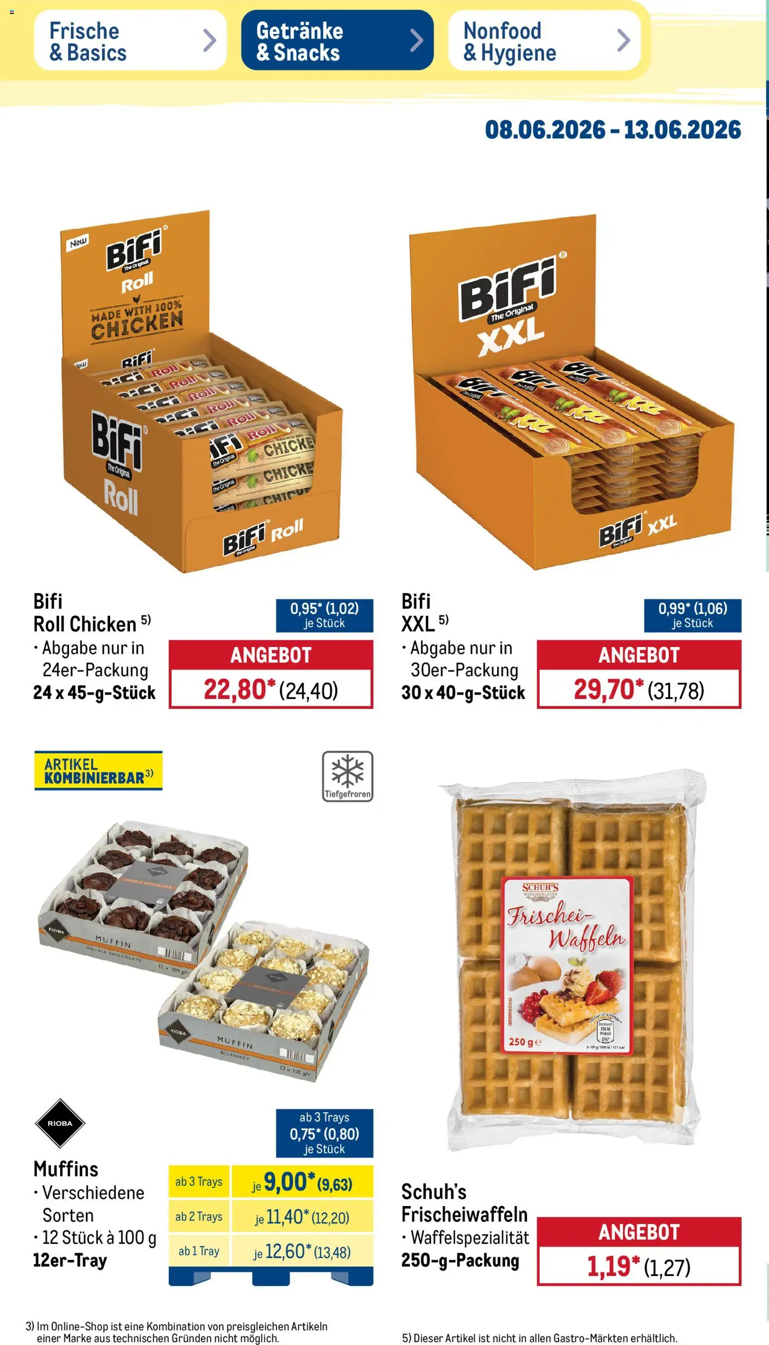 Metro Prospekt – gültig ab 08.06.2026 | Seite: 38 | Produkte: Bifi, Waffeln