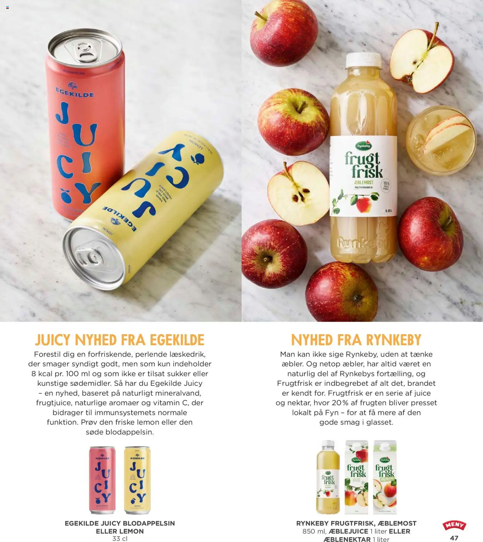 Meny tilbudsavis – gyldig fra 20.03.2026 | Side: 47 | Produkter: Juice, Æblejuice, Sukker, Søm