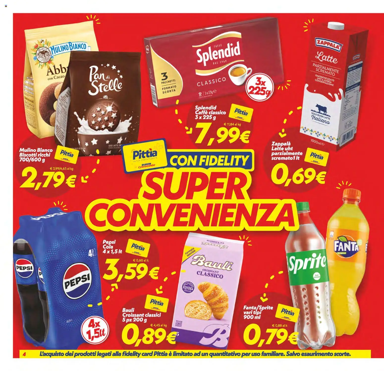Volantino SuperConveniente del 09.06.2026 | Pagina: 4 | Prodotti: Caffè, Biscotti, Fanta, Cacao