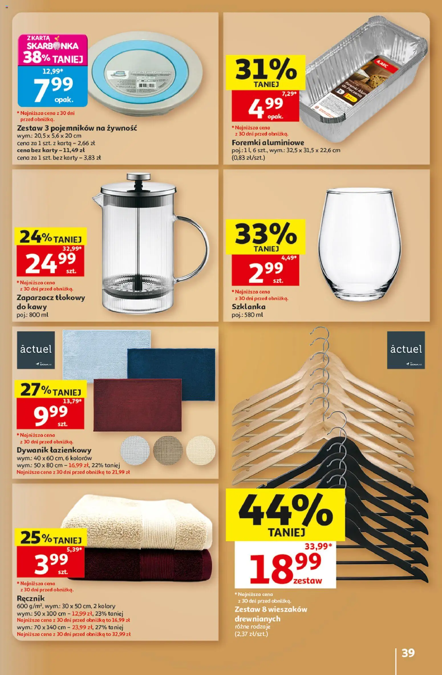 Auchan gazetka - 30 Lat Hipermarket od 10.09.2026 | Strona: 39 | Produkty: Szklanka, Karta, Żywność, Dywanik łazienkowy