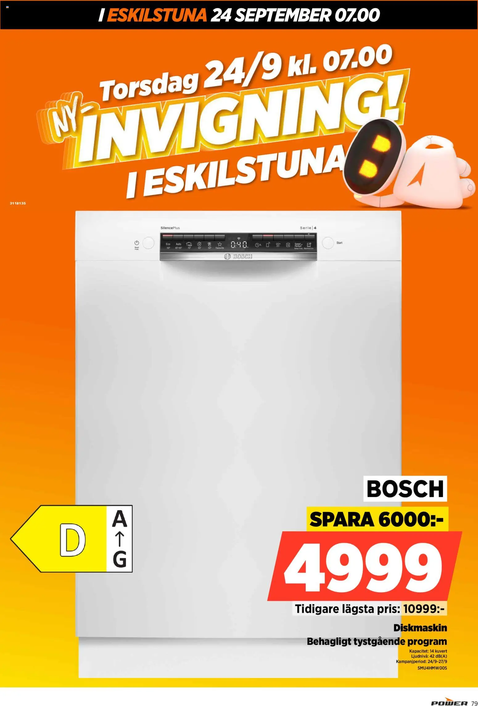 Power reklamblad aktuell från 24/09/2026 | Sida: 79 | Produkter: Diskmaskin, Kuvert