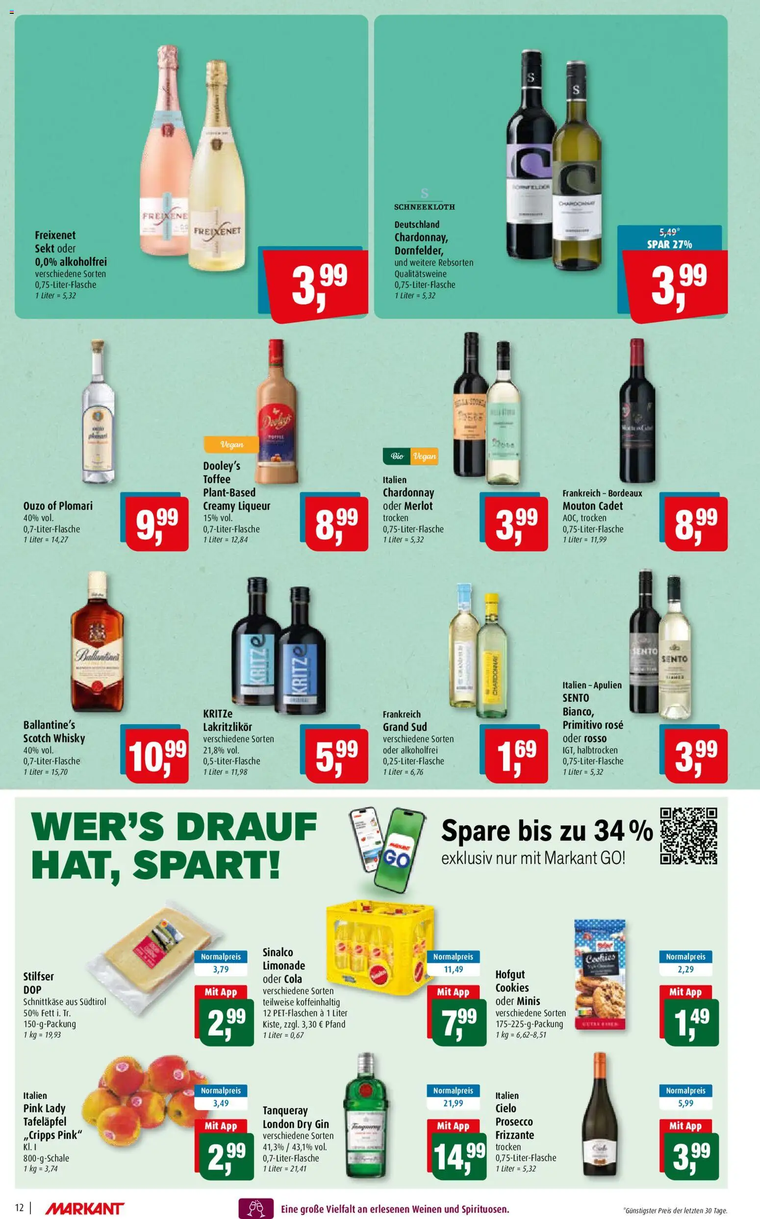 Markant Prospekt – gültig ab 13.07.2026 | Seite: 12 | Produkte: Sinalco, Ouzo, Sekt, Gin
