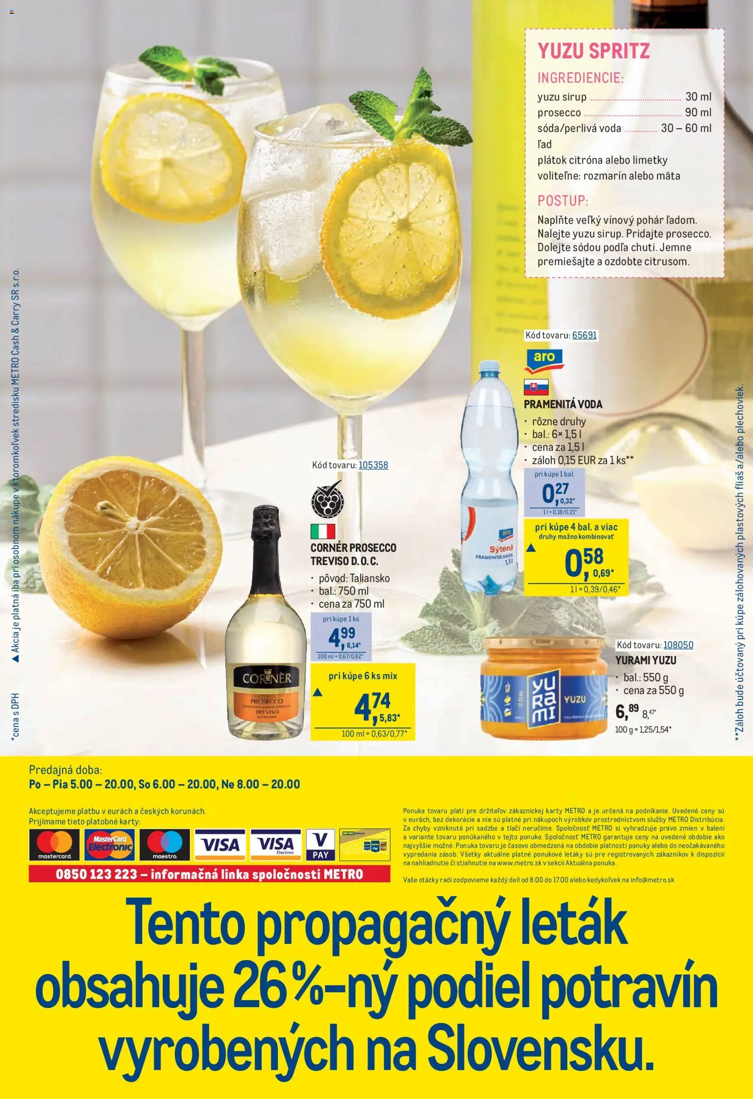 Nové Metro akcie – leták je platný od 03.06.2026 | Strana: 26 | Produkty: Prosecco, Voda