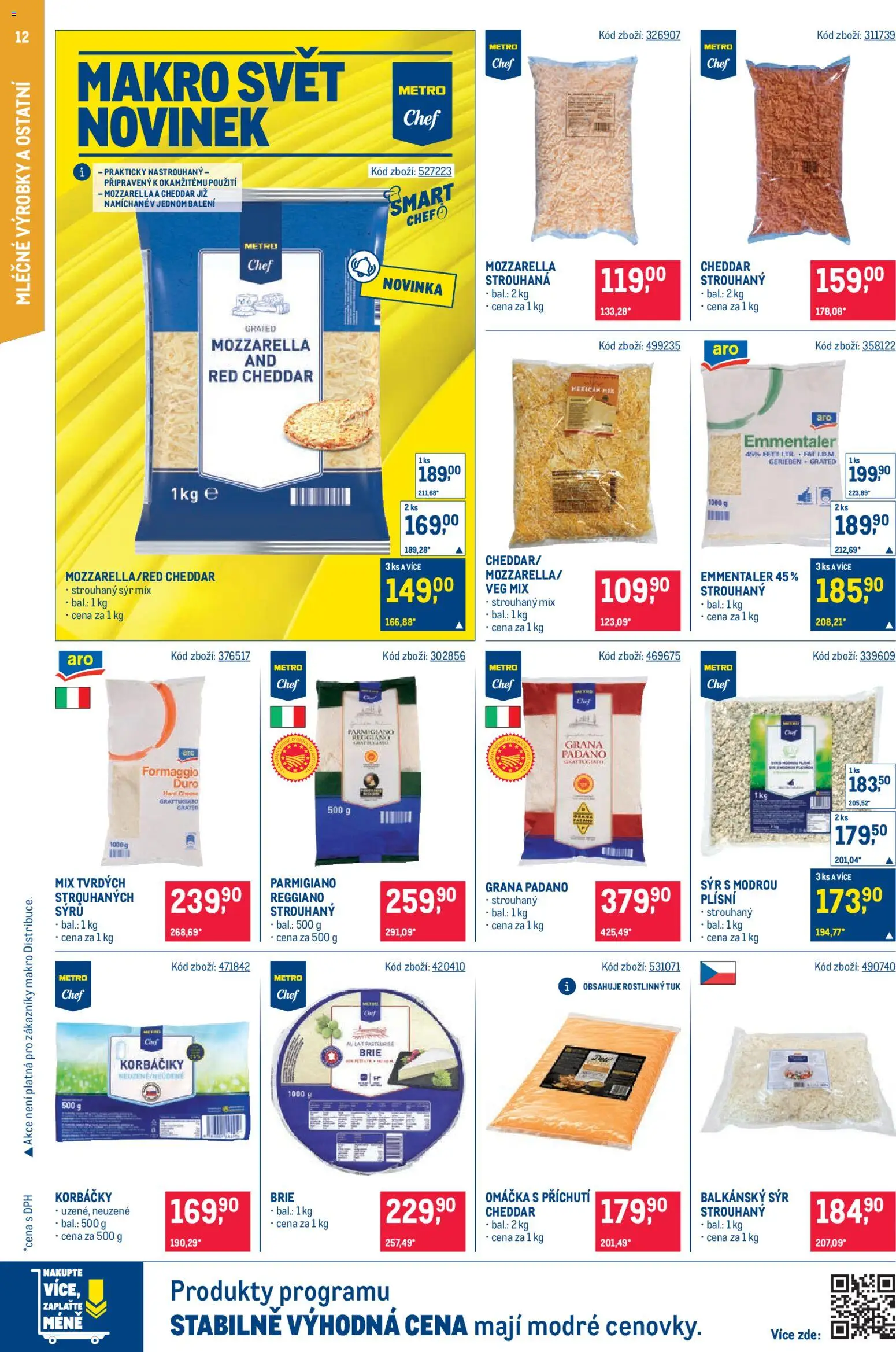 Makro leták - Gastronomie od 26.08.2026 | Strana: 12 | Produkty: Sýr, Korbáčiky, Balkánský sýr, Brie