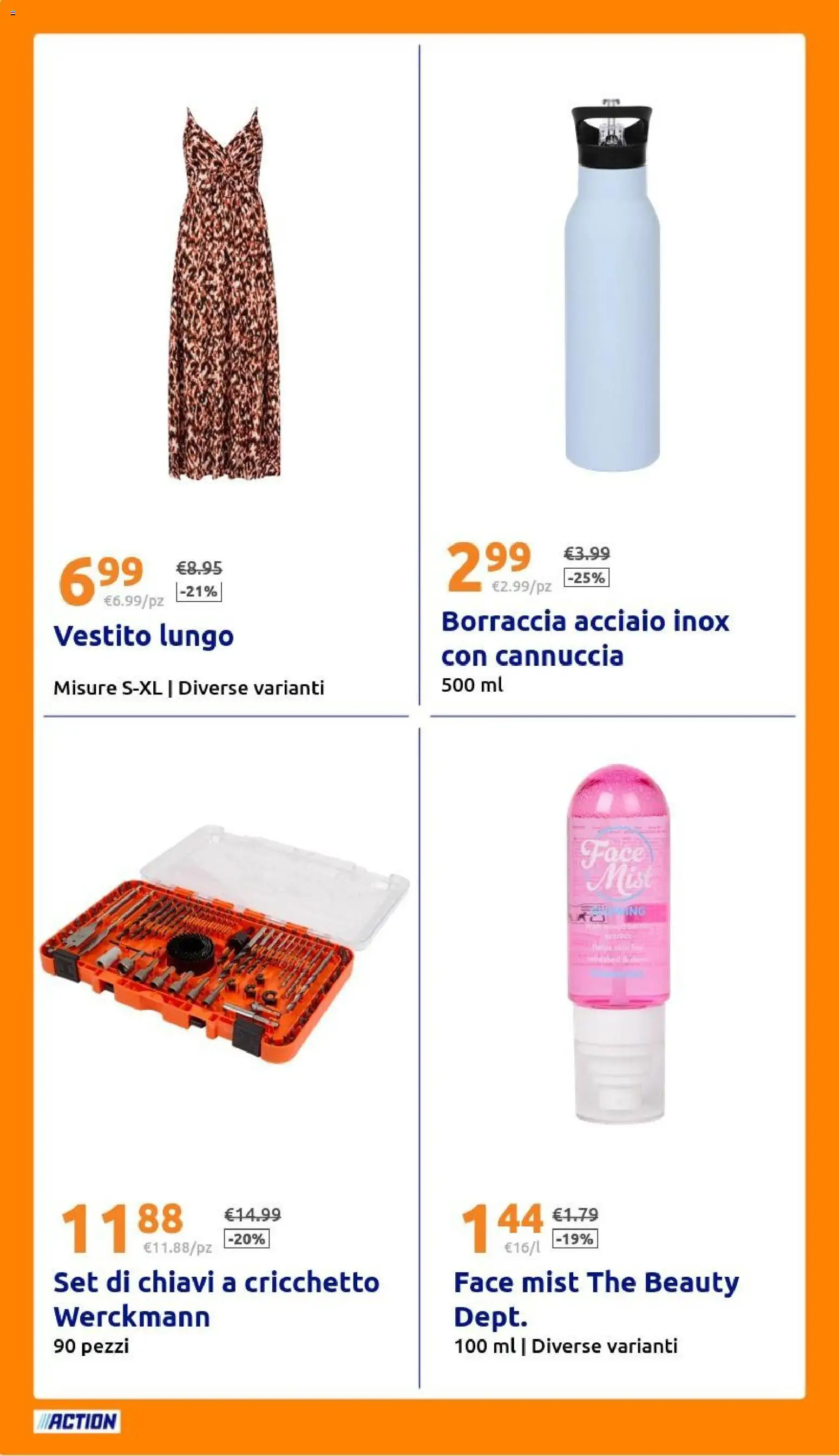 Volantino Action del 17.06.2026 | Pagina: 34 | Prodotti: Vestito, The, Borraccia