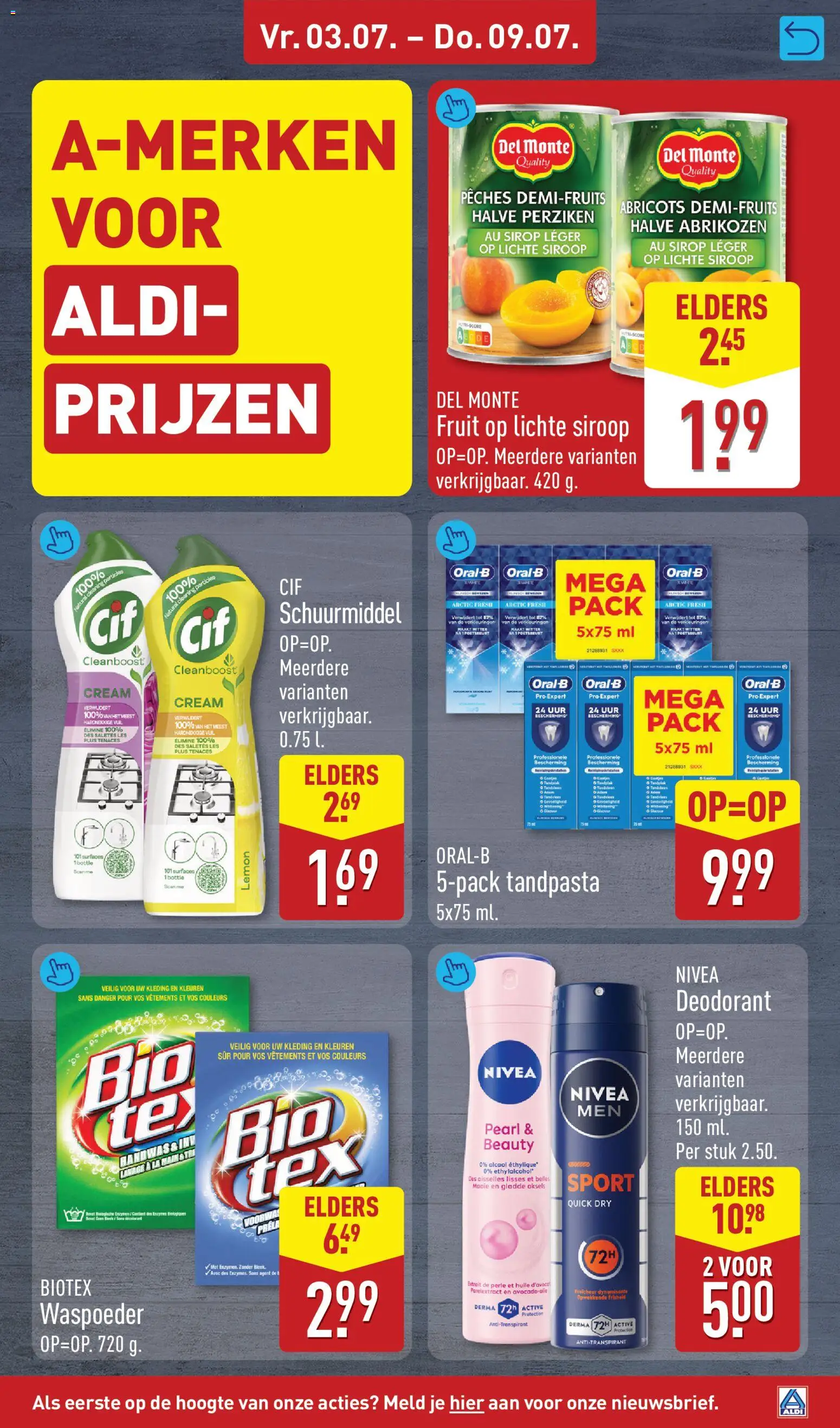 {H1} | Pagina: 45 | Producten: Tandpasta, Rösti, Fruit, Perziken