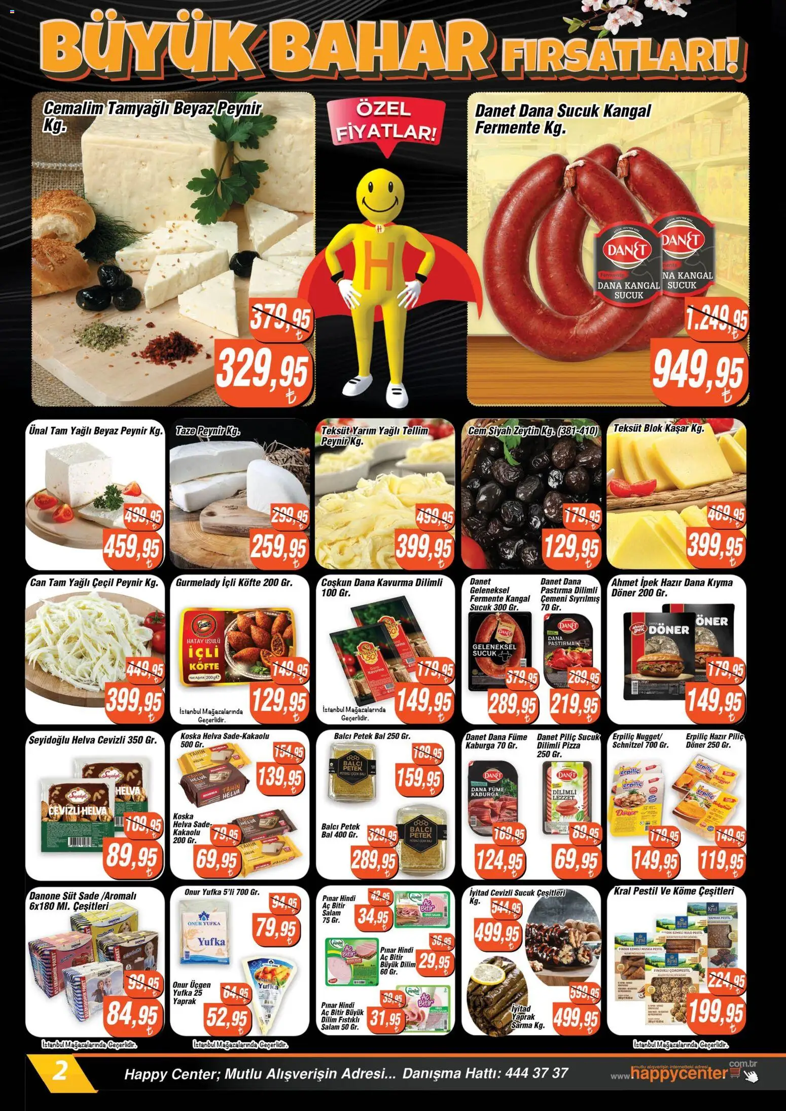 Happy Center Katalog - 08.04.2026 tarihinden itibaren geçerlidir | Sayfa: 2 | Ürünler: Döner, Süt, Fındık, Ağırlık