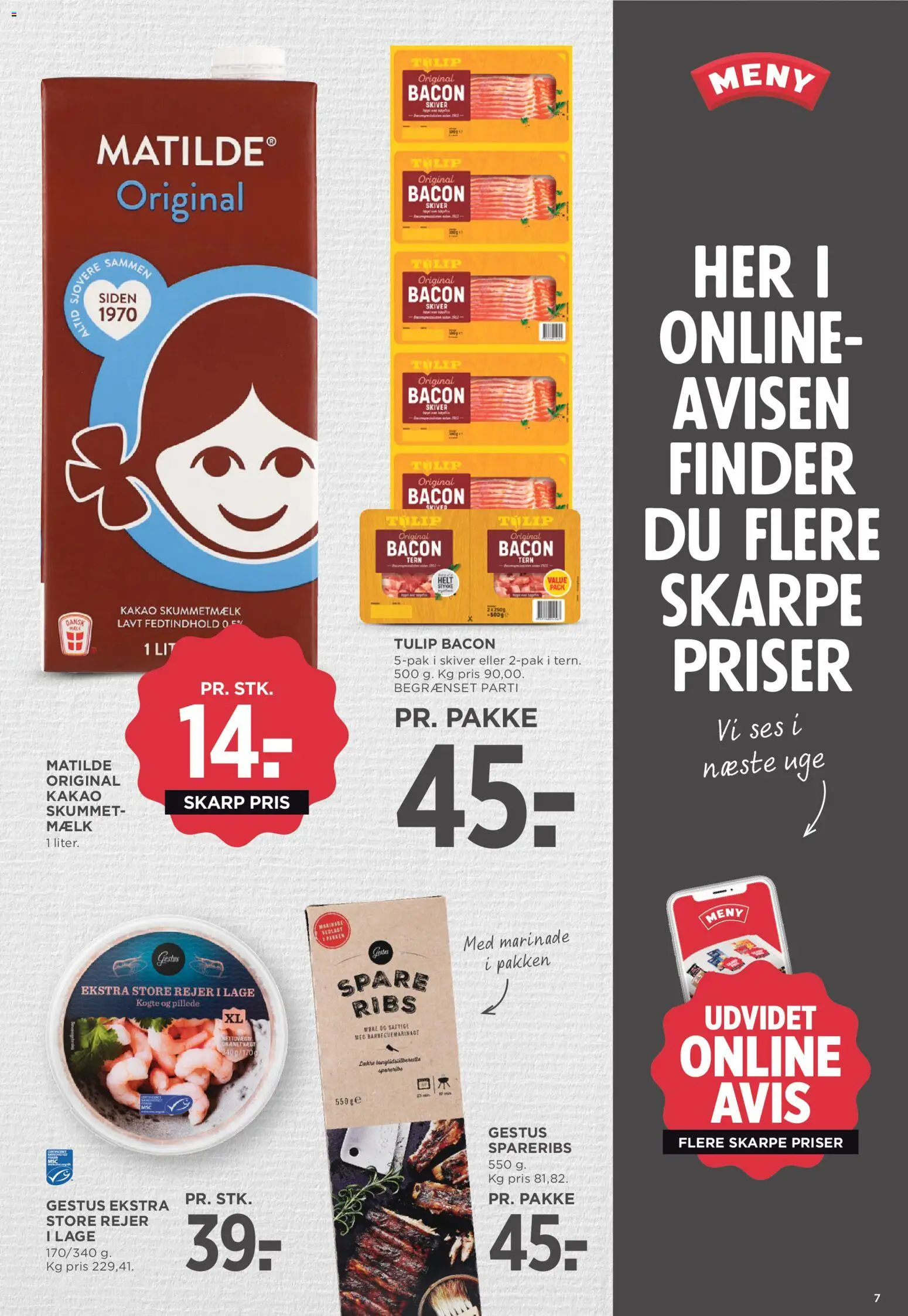 Meny tilbudsavis – gyldig fra 26/06/2026 | Side: 7 | Produkter: Ribs, Kakao, Spareribs, Bacon