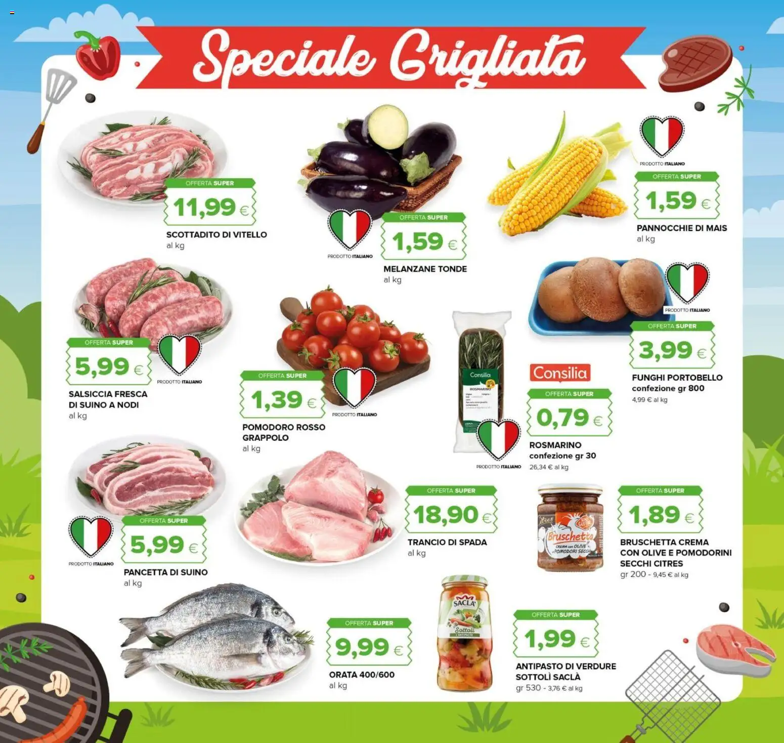 Volantino Oasi del 10/08/2026 | Pagina: 2 | Prodotti: Suino, Olive, Funghi, Vitello
