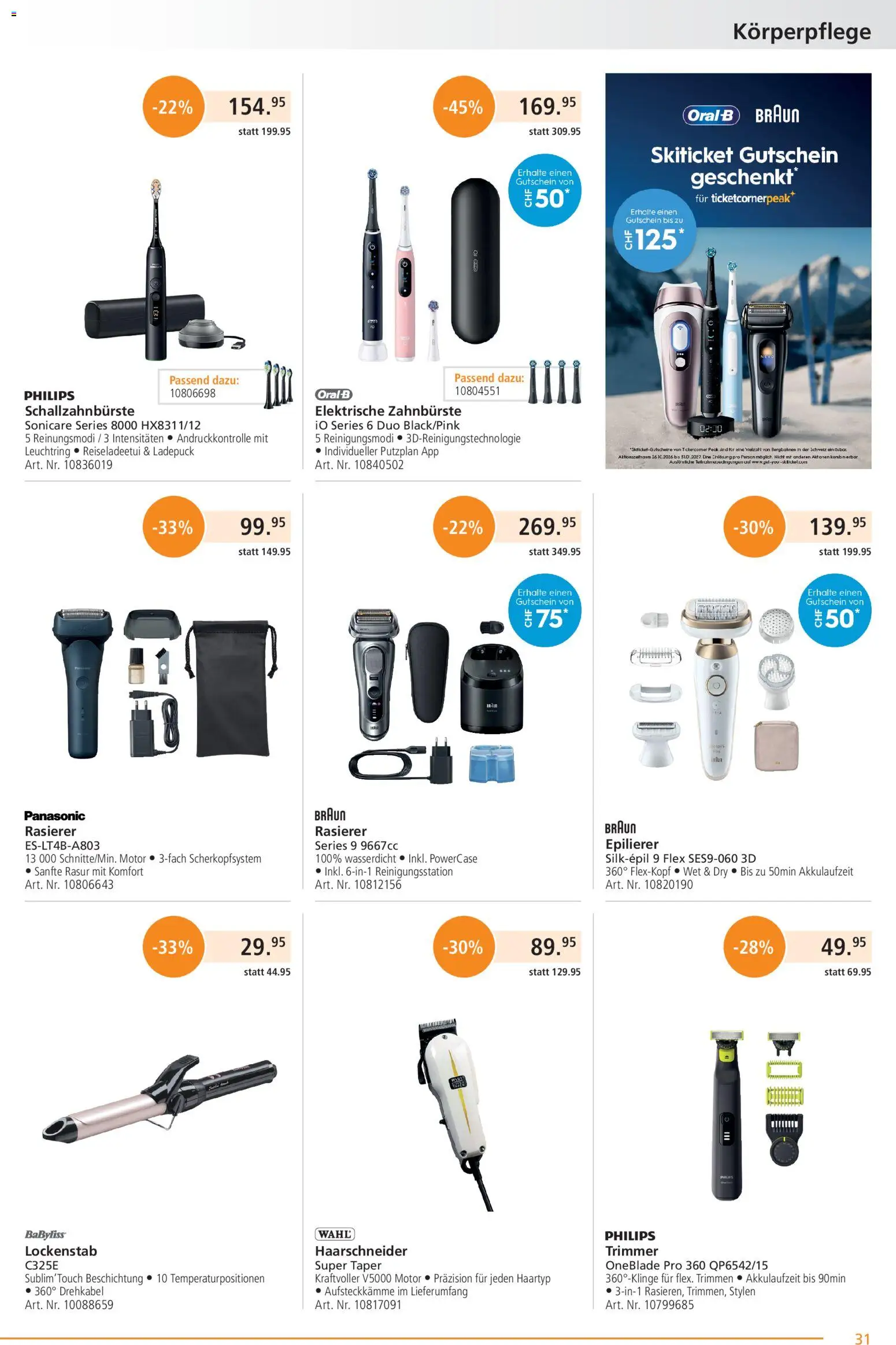 Fust aktionen – gültig ab 26.10.2026 | Seite: 31 | Produkte: Lockenstab, Elektrische zahnbürste, Philips, Panasonic