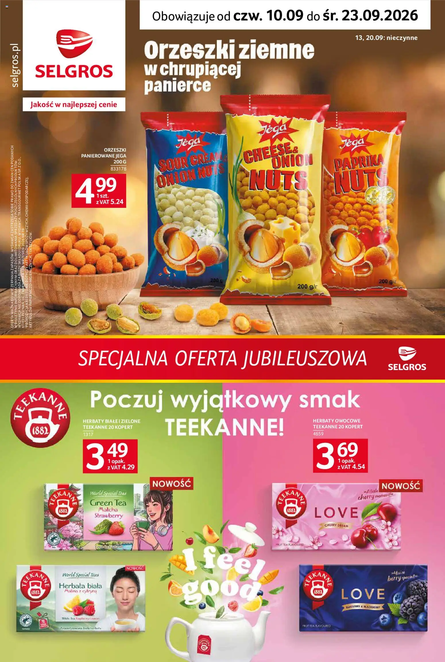Selgros cash&carry gazetka - Specjalna oferta jubileuszowa od 10.09.2026 | Strona: 1 | Produkty: Cytryna, Malina, Herbata, Matcha