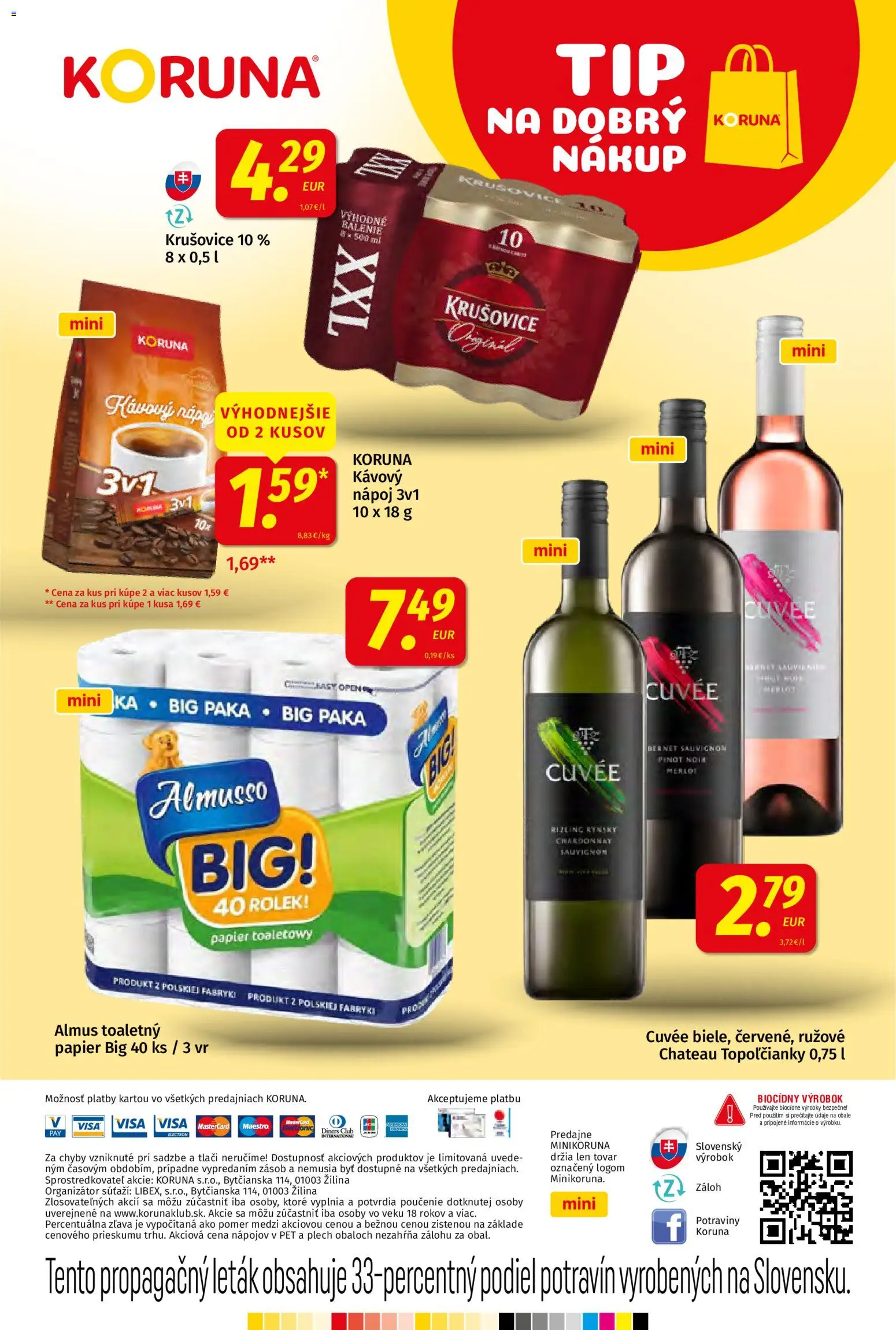 Nové Koruna akcie – leták je platný od 17.07.2026 | Strana: 24 | Produkty: Toaletný papier, Krušovice