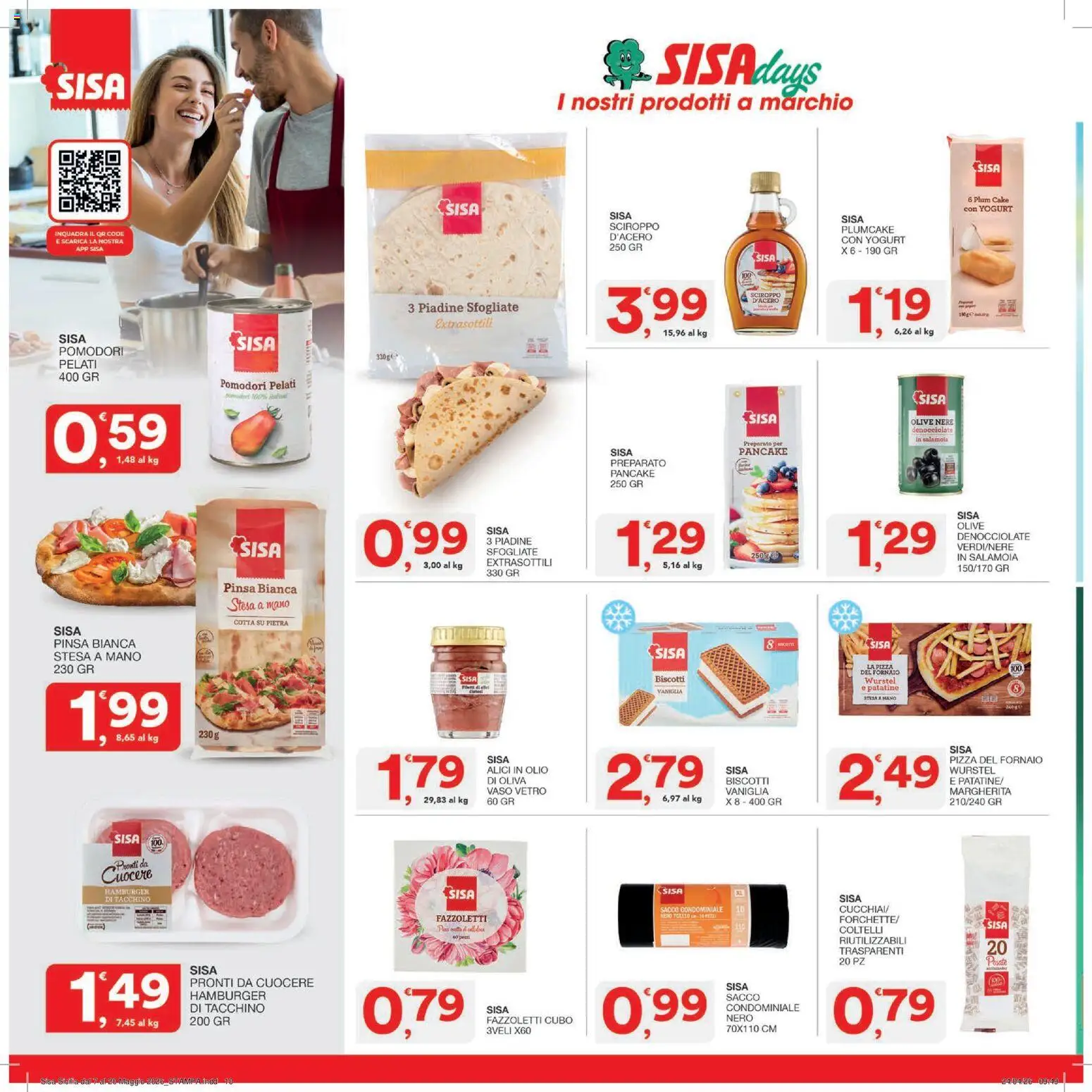 Volantino SISA del 07.05.2026 | Pagina: 10 | Prodotti: Patatine, Olio, Olive, Hamburger
