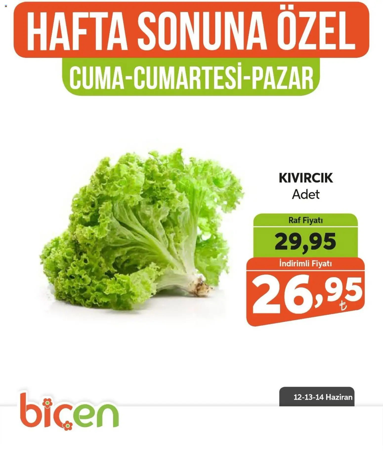 Biçen Market - Hafta Sonuna Özel - Sebze İndirimi - 12.06.2026 tarihinden itibaren geçerlidir | Sayfa: 7 | Ürünler: Raf