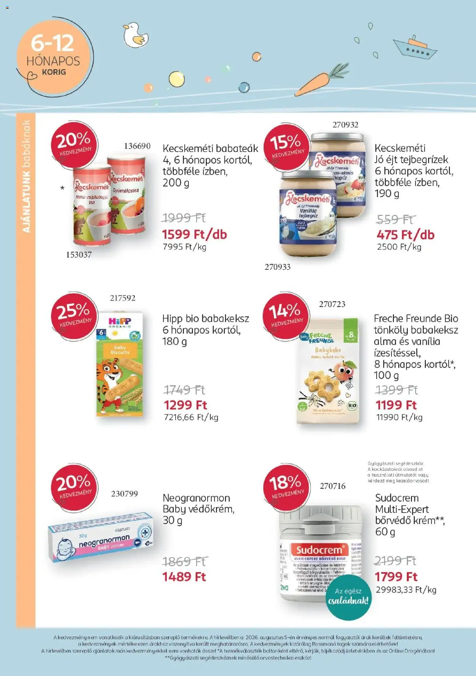 Rossmann akciós ujság - amely érvényes a következő dátumtól: 2026.08.10. | Oldal: 8 | Termékek: HiPP, Vanília, Sudocrem, Alma