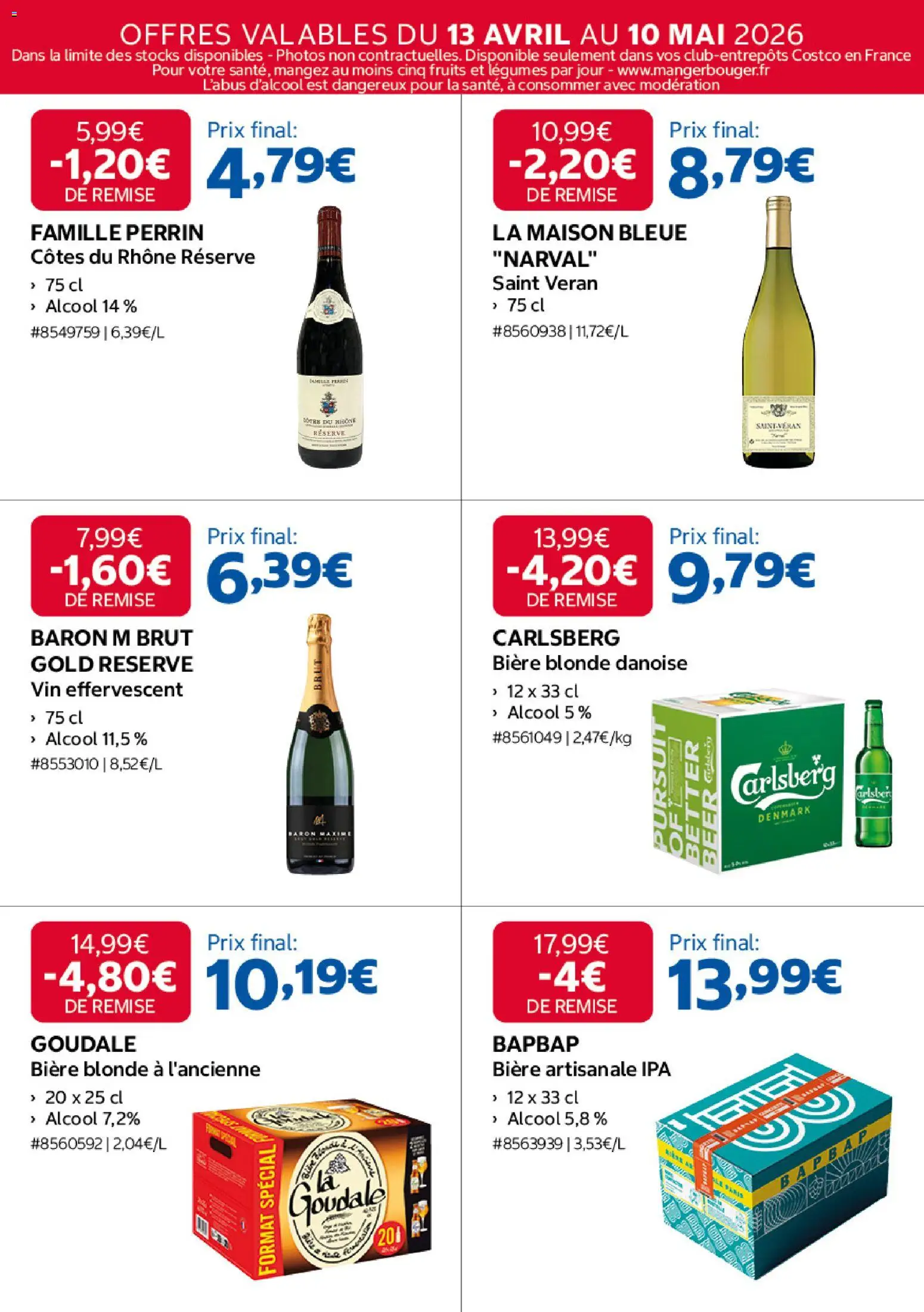 {H1} | Page: 8 | Produits: Goudale, Bière blonde, Vin, Bière