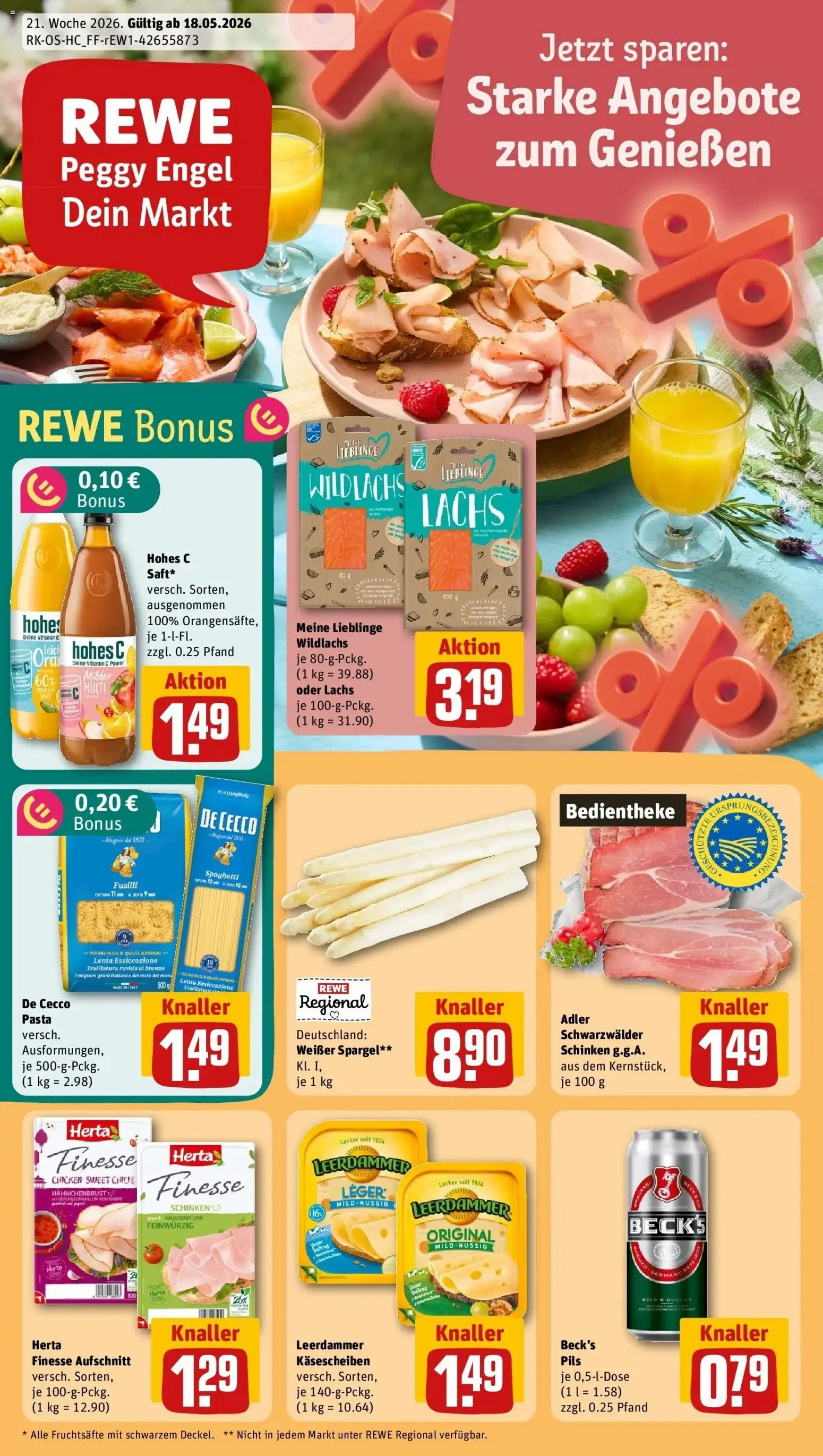 Rewe Prospekt Leipzig – gültig ab 17.05.2026 | Seite: 1 | Produkte: Spargel, Leerdammer, Schinken, Hahnchenbrust