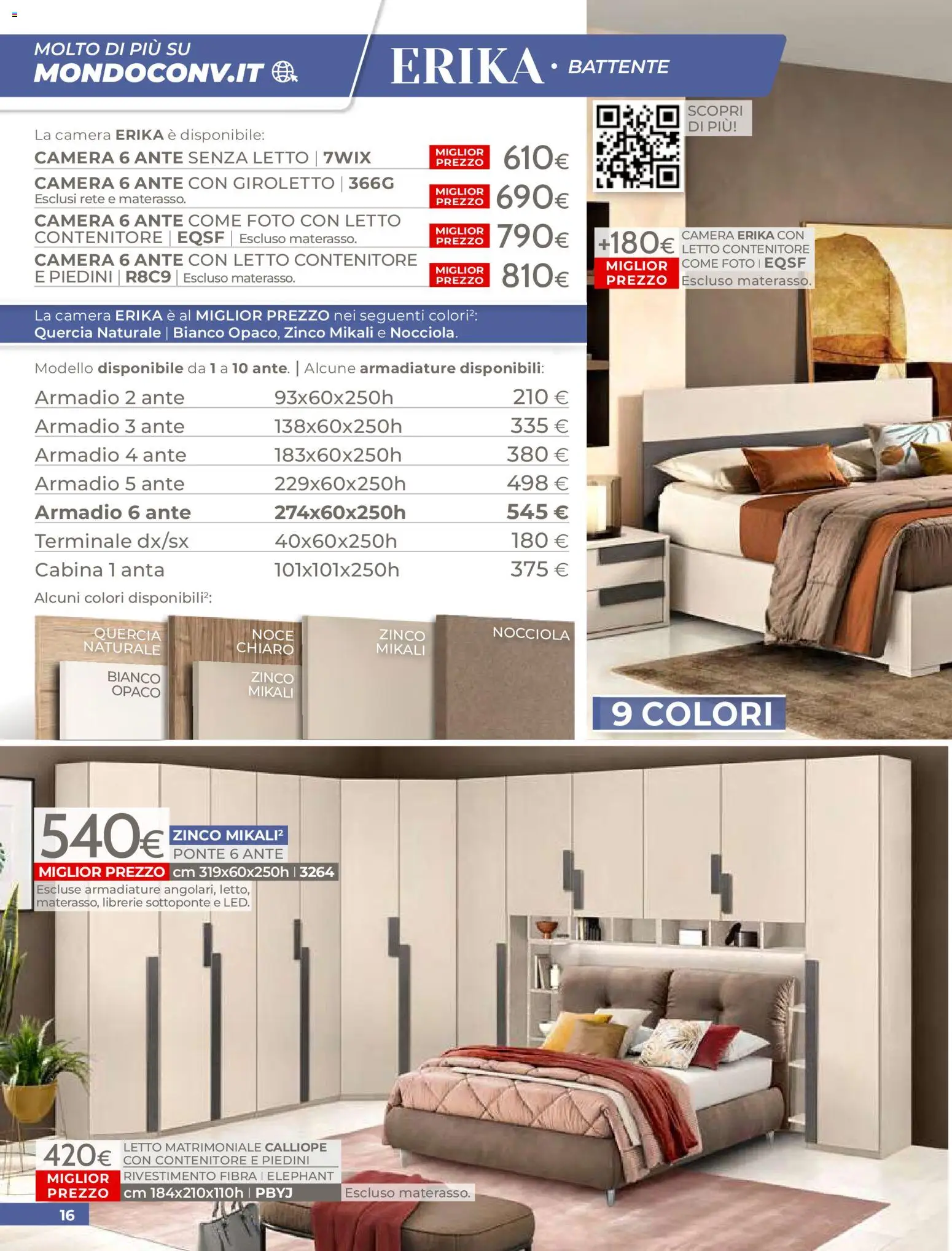 Volantino Mondo Convenienza del 01.04.2026 | Pagina: 18 | Prodotti: Letto matrimoniale, Letto contenitore, Letto, Armadio