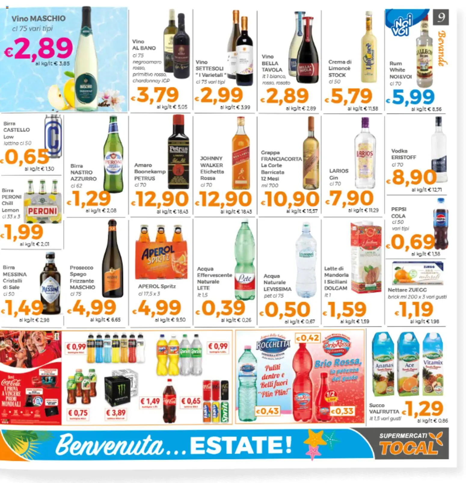 Volantino Tocal del 19/06/2026 | Pagina: 9 | Prodotti: Birra, Ananas, Aperol, Amaro