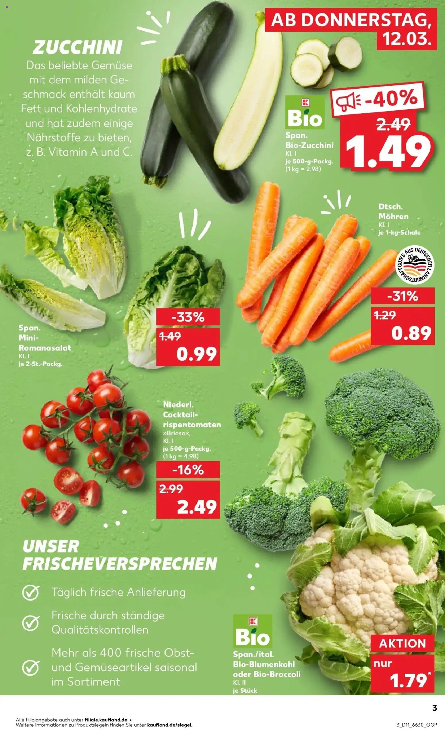 Kaufland Prospekt Iserlohn	 – gültig ab 09.03.2026 | Seite: 15 | Produkte: Mohren, Gemüse, Obst, Zucchini