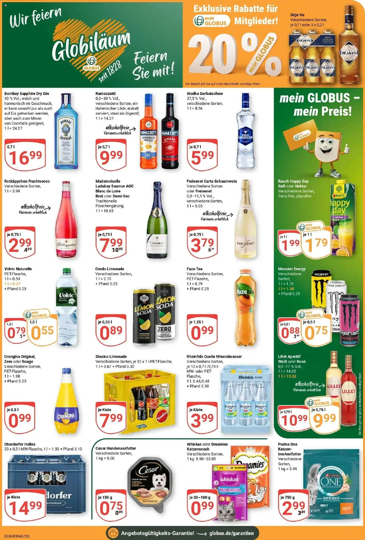 Globus Prospekt Duisburg (ab 28.09.2026) » Angebote online | Seite: 3 | Produkte: Limonade, Eis, Whiskas, Rheinfels quelle