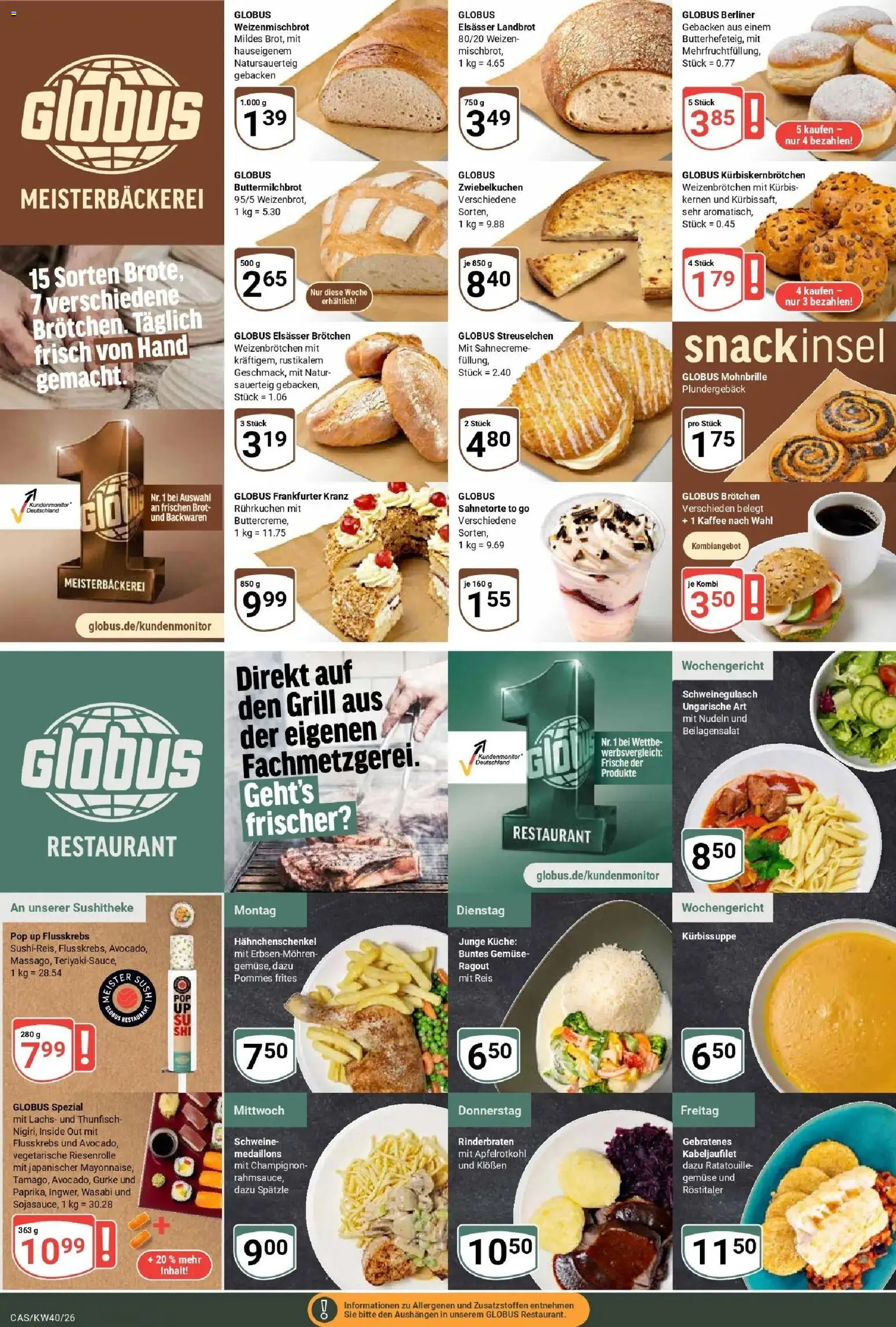 Globus Prospekt Castrop-Rauxel (ab 28.09.2026) » Angebote online | Seite: 8 | Produkte: Berliner, Pommes frites, Brot, Nudeln