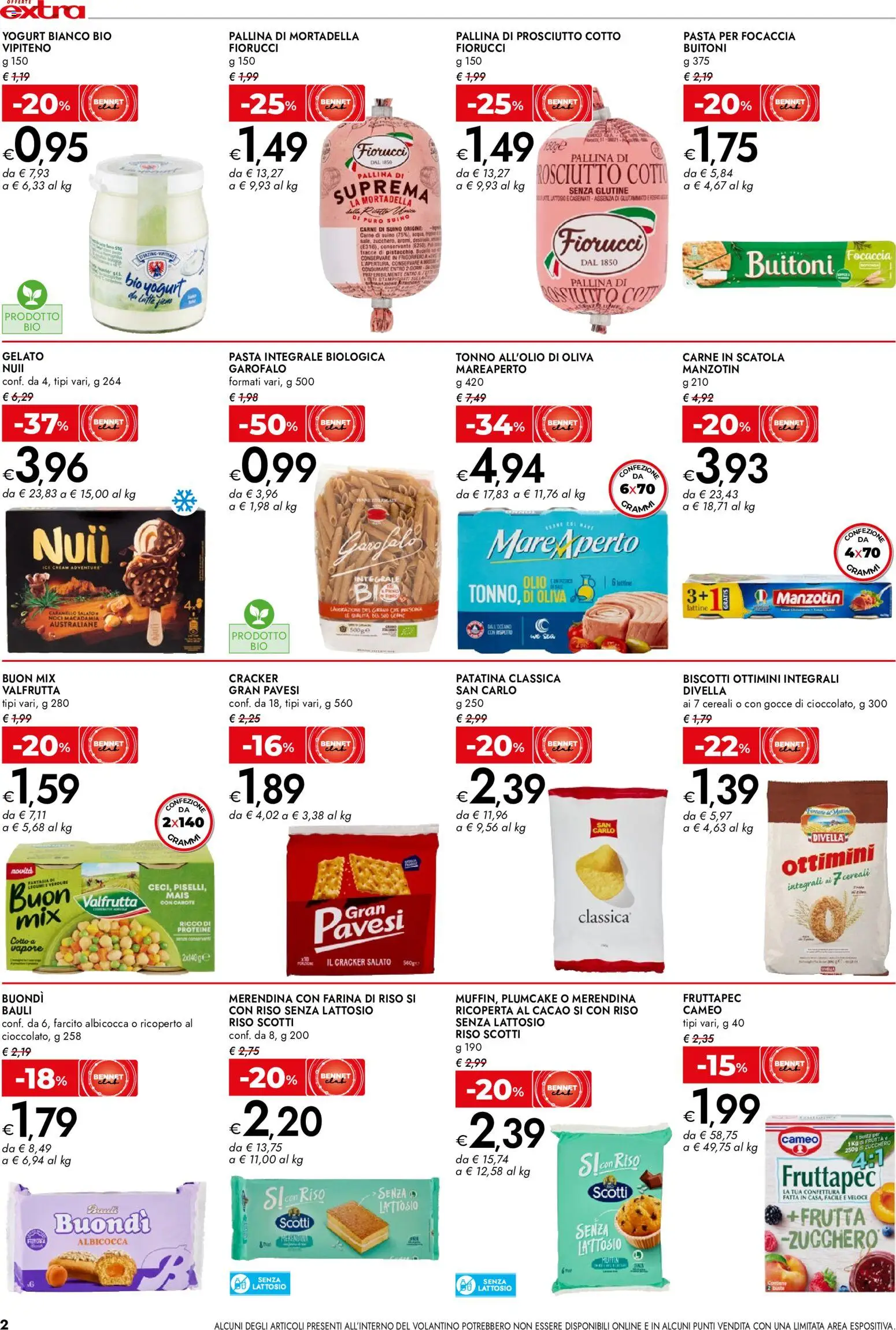 Volantino bennet del 28.05.2026 | Pagina: 2 | Prodotti: Biscotti, Farina, Mais, Frigorifero