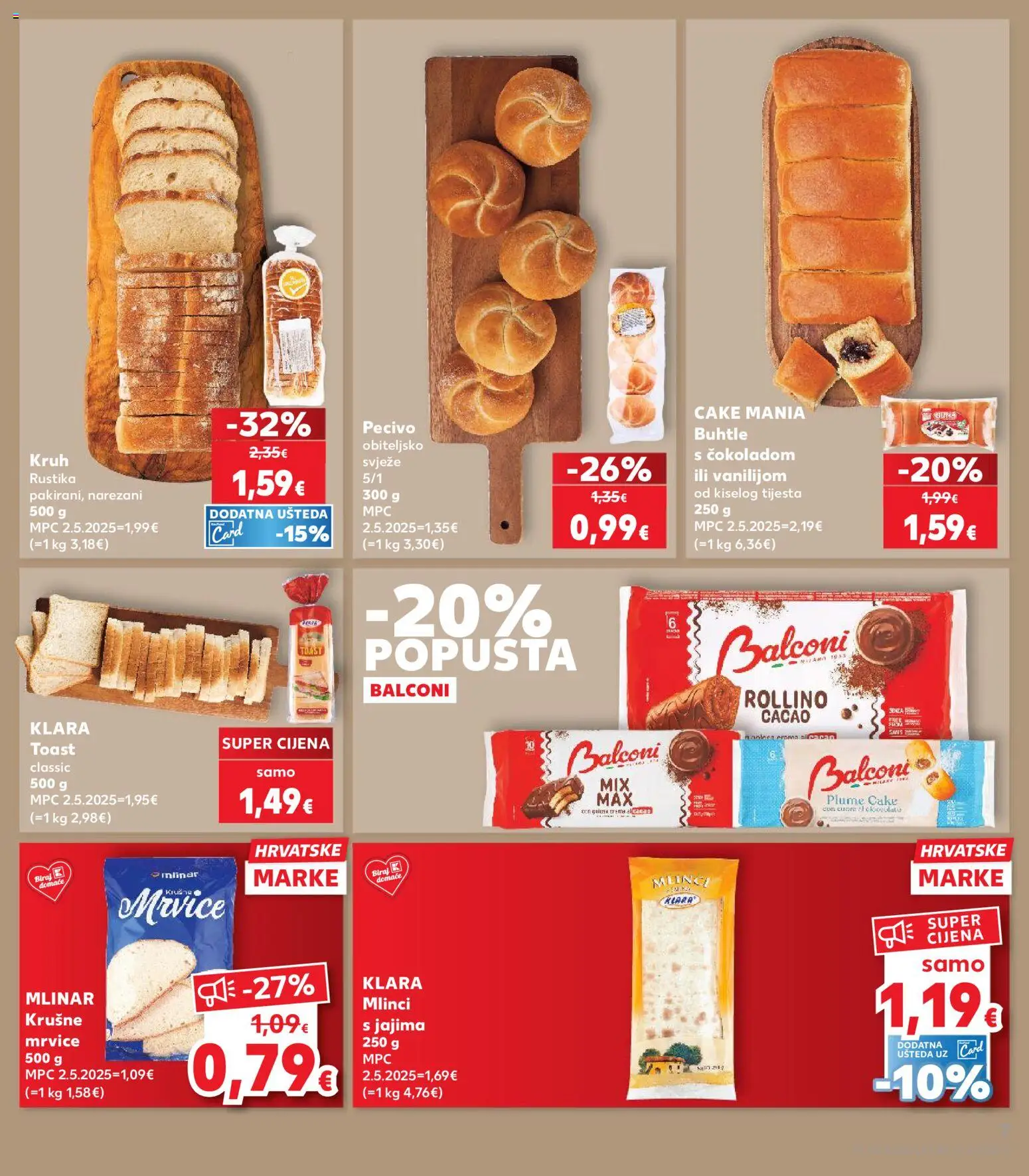 Kaufland katalog | vrijedi od 15.04.2026 | Stranica: 7 | Proizvodi: Krušne mrvice, Toast, Mlinci, Pecivo