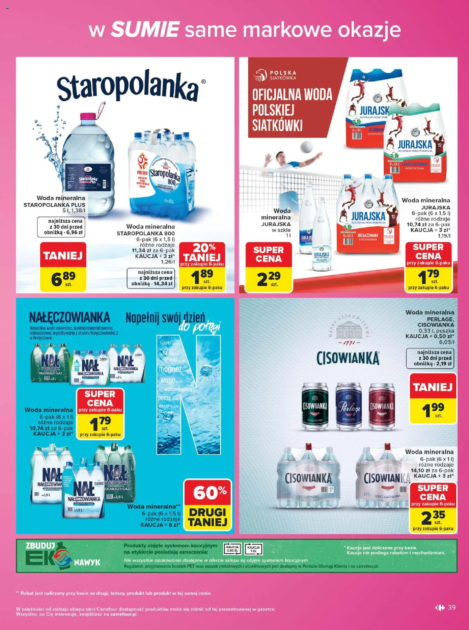 Carrefour gazetka - Same markowe okazje od 03.08.2026 | Strona: 39 | Produkty: Woda