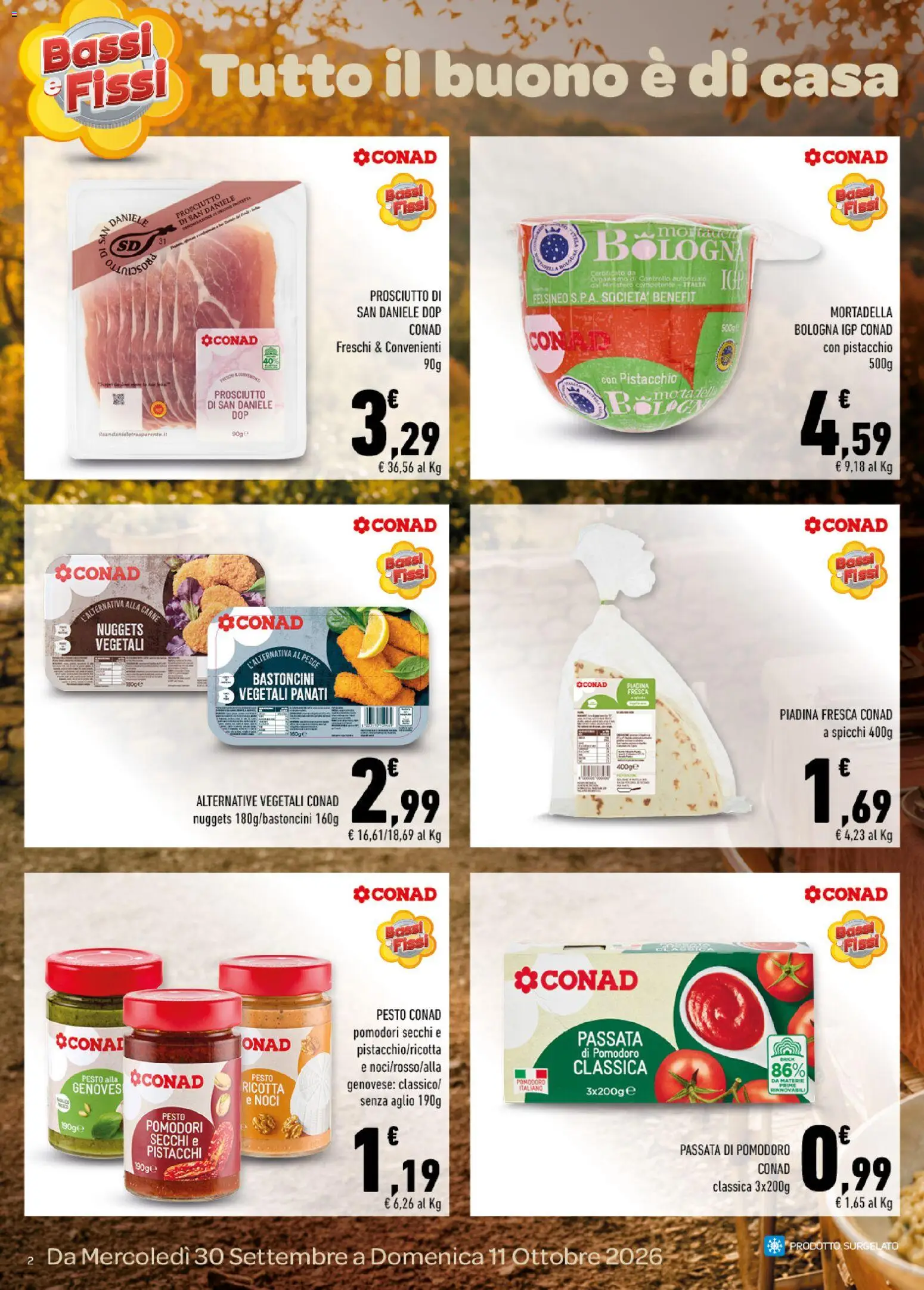 Volantino Conad del 30/09/2026 | Pagina: 2 | Prodotti: Pistacchio, Pesce, Prosciutto, Pomodori