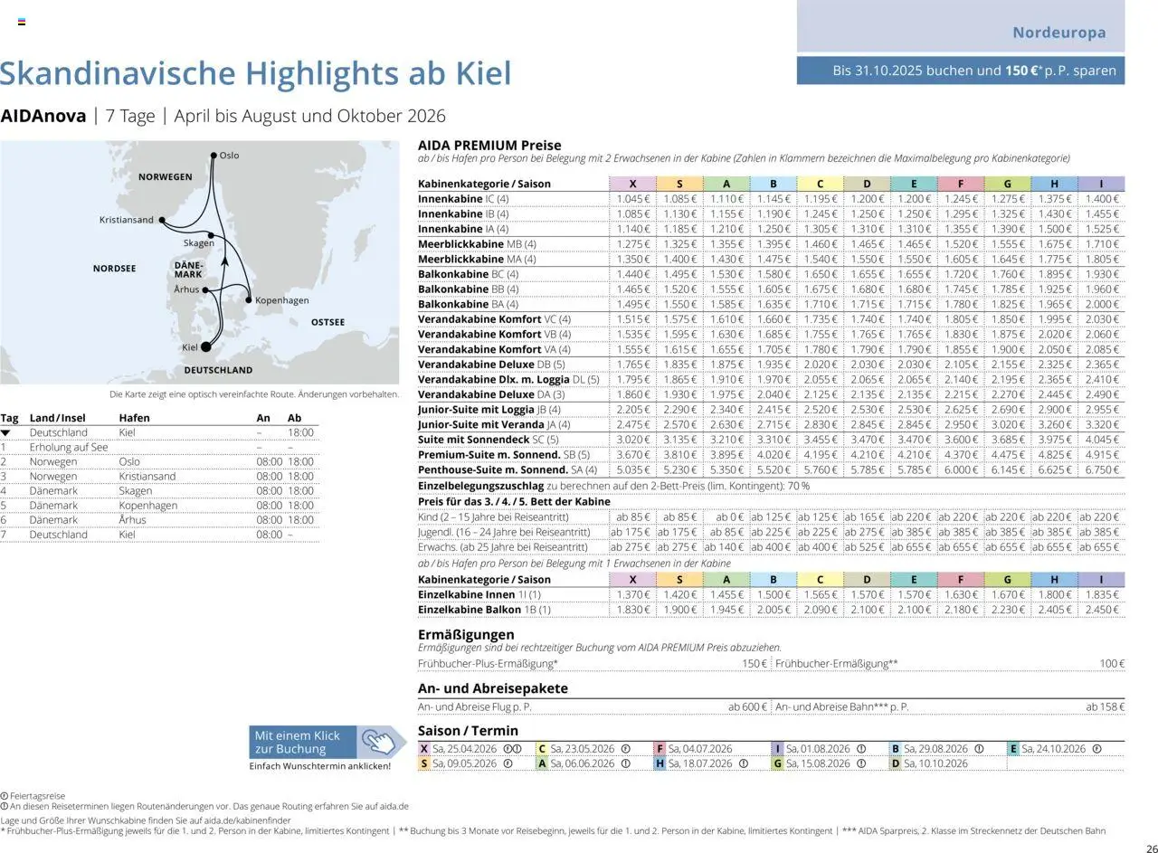 Aida Sommer 2026 – gültig ab 01.03.2026 | Seite: 26 | Produkte: Bett