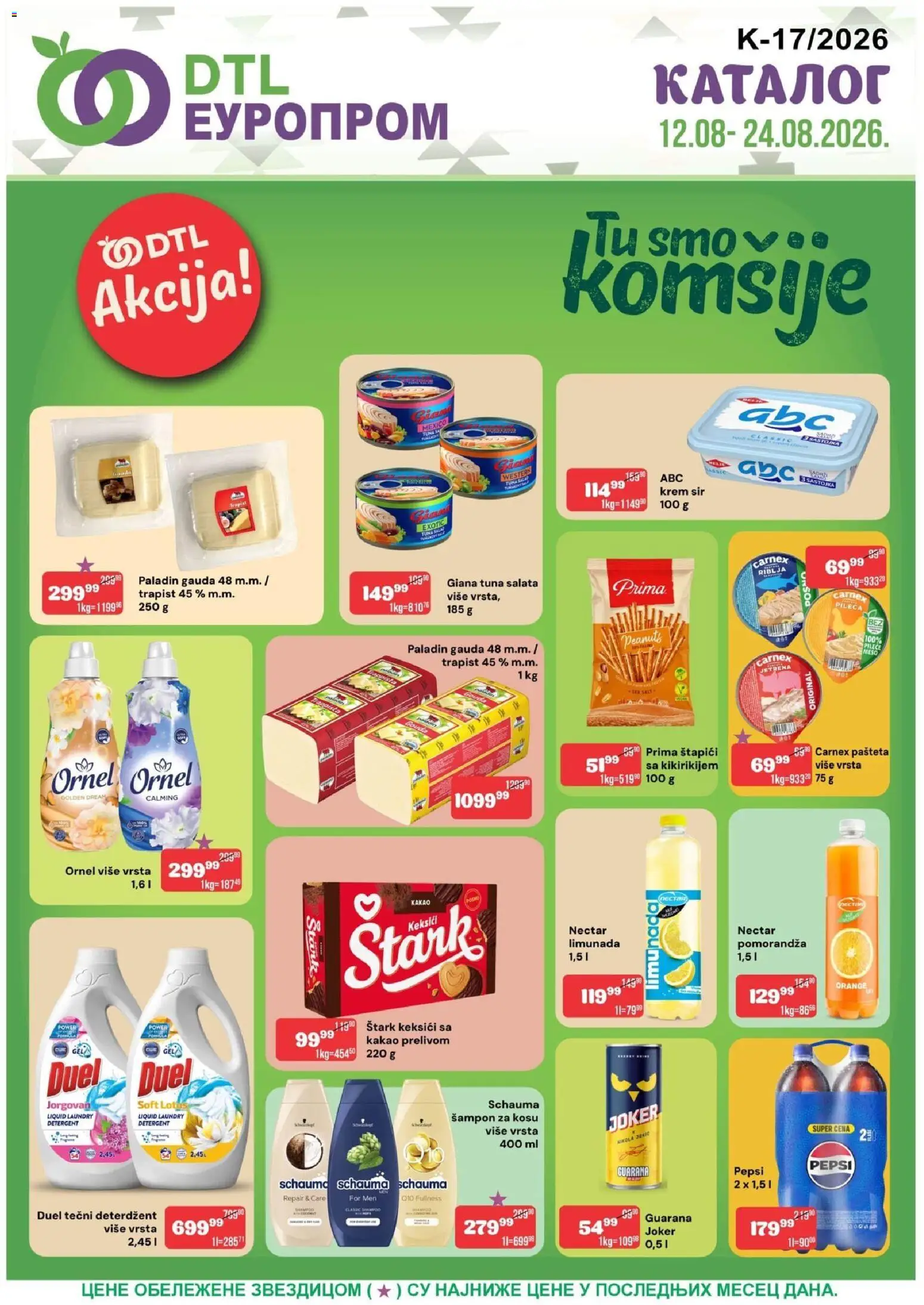 Europrom katalog - važi od 12.08.2026 | Strana: 1 | Proizvode: Kakao, Lotus, Pomorandza, Krem