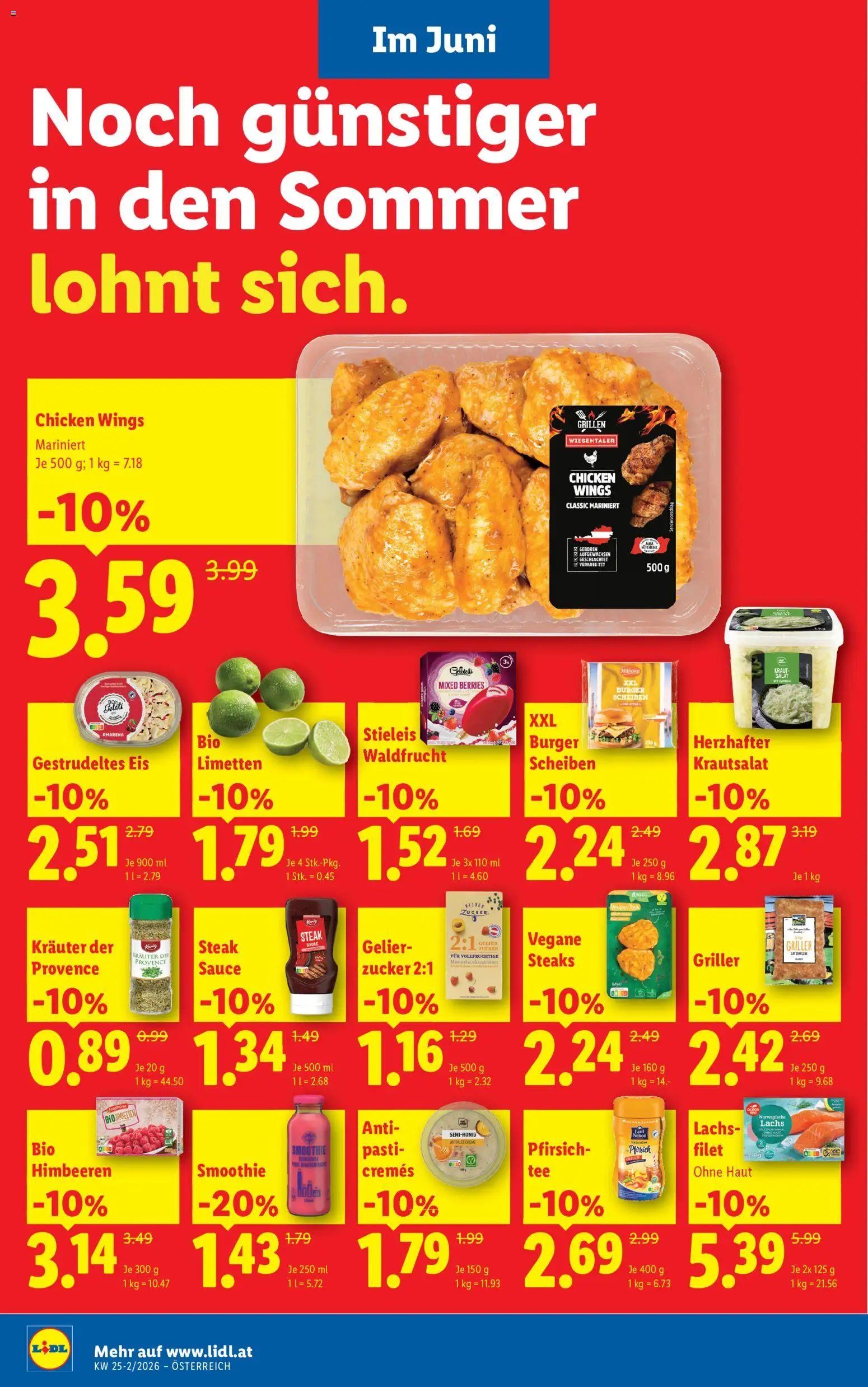 Lidl Flugblatt gültig ab 18.06.2026 | Seite: 2 | Produkte: Eis, Zucker, Pfirsich