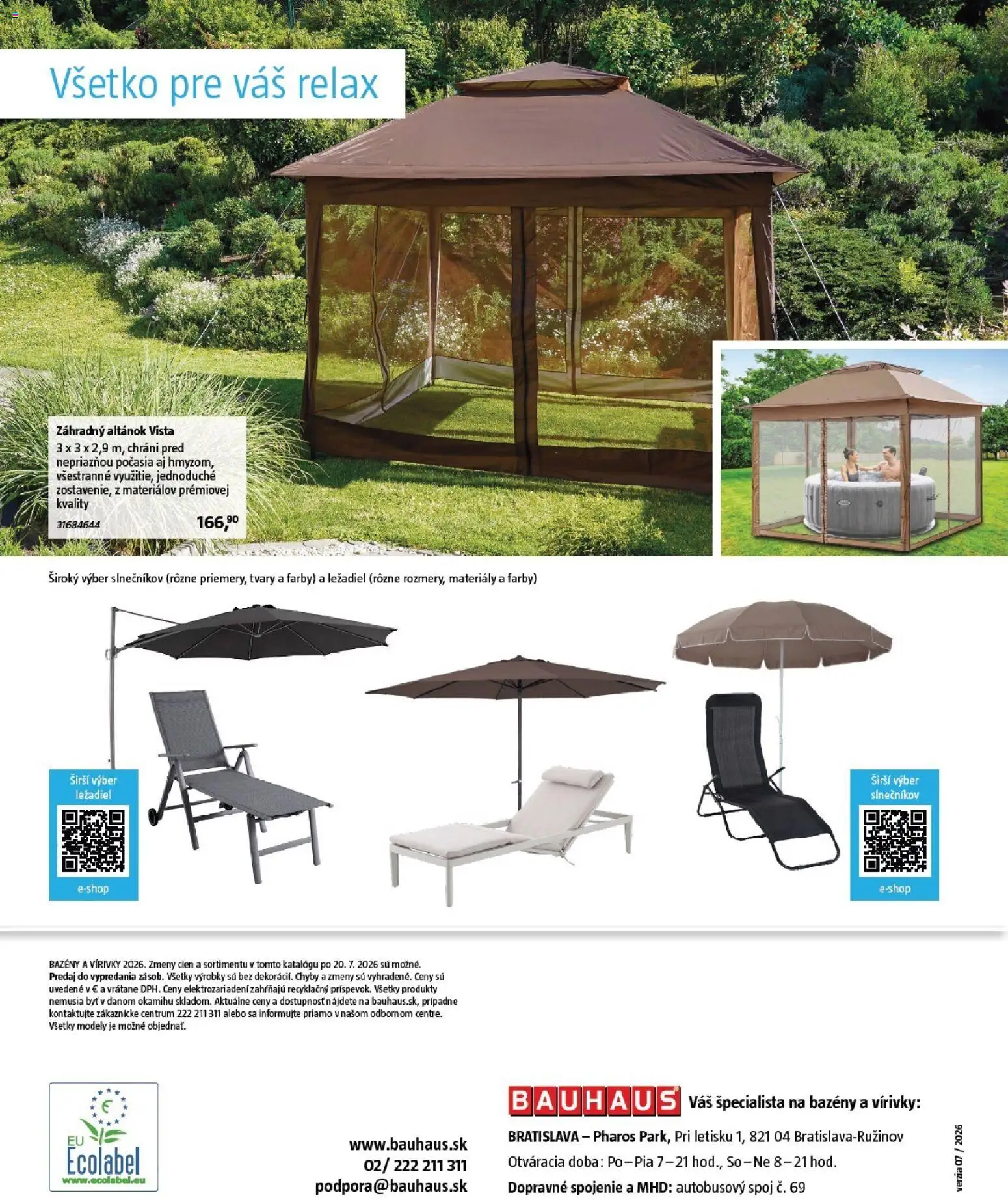 Nové Bauhaus akcie – leták je platný od 22.07.2026 | Strana: 36 | Produkty: Bazény, Altánok, Záhradný altánok