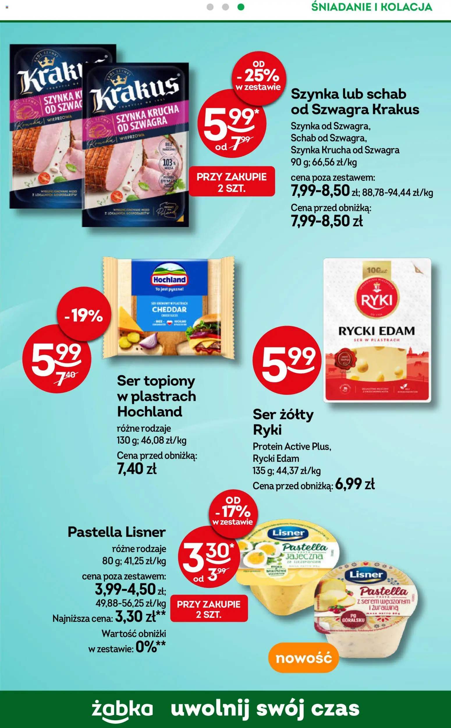 Żabka gazetka - Codzienne produkty od 15.07.2026 | Strona: 12 | Produkty: Ser topiony w plastrach, Ser topiony, Szynka, Ser