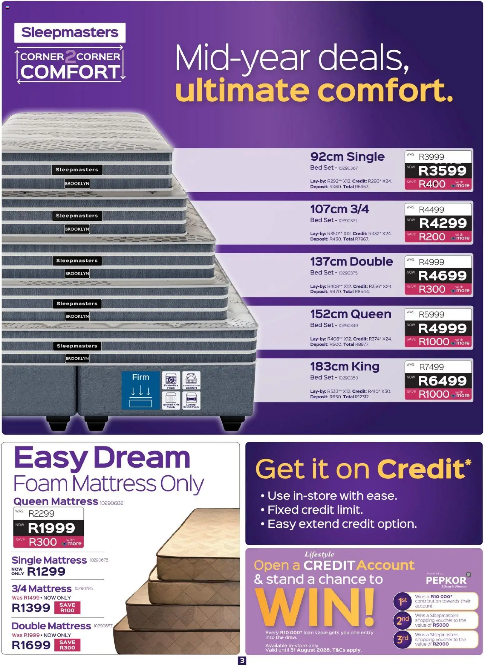 New Sleepmasters catalogue – valid from 16/07/2026 | Page: 3 | Products: Bed, Mattress, Foam