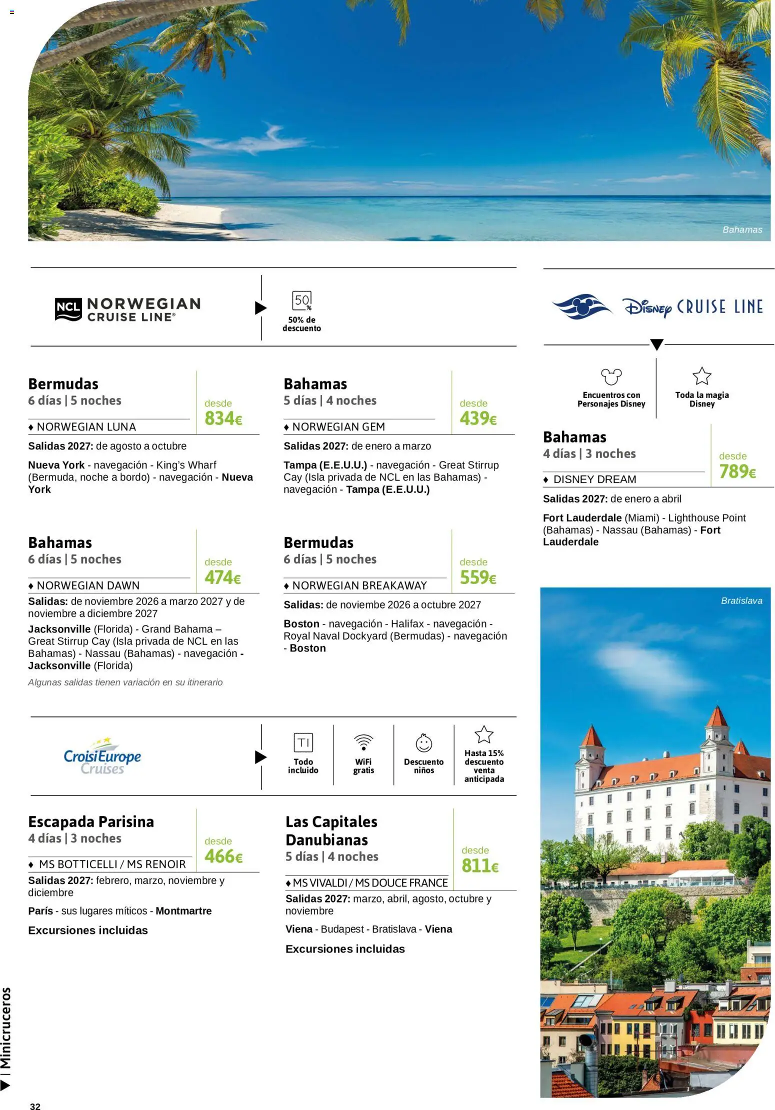Viajes El Corte Inglés Crucero fantástico │ válido desde el 14/09/2026 | Página: 32 | Productos: Bermudas, Navegación
