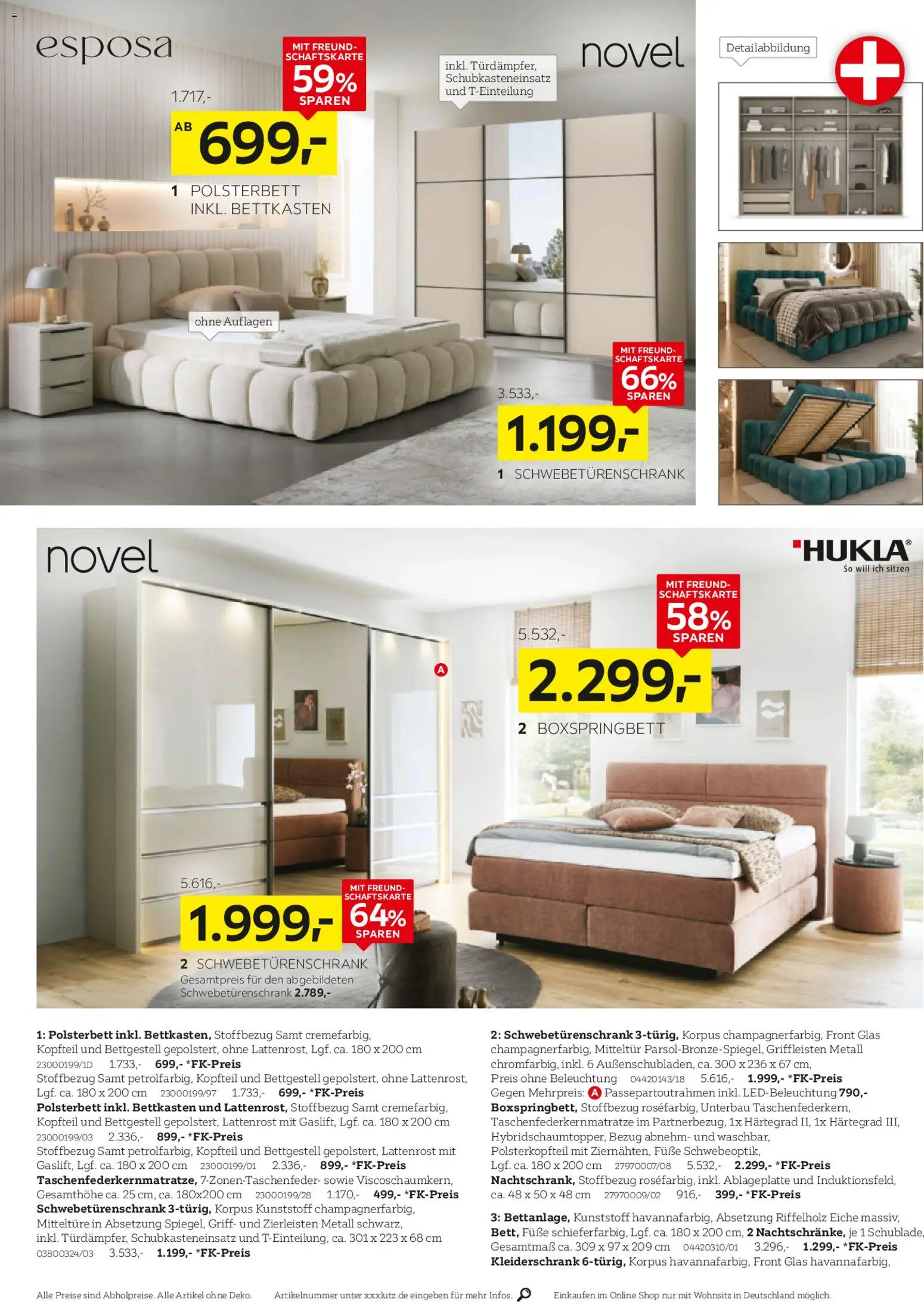 XXXLutz Deutschlands größter SSV – gültig ab 20.06.2026 | Seite: 14 | Produkte: Kleiderschrank, Schwebetürenschrank, Boxspringbett, Polsterbett